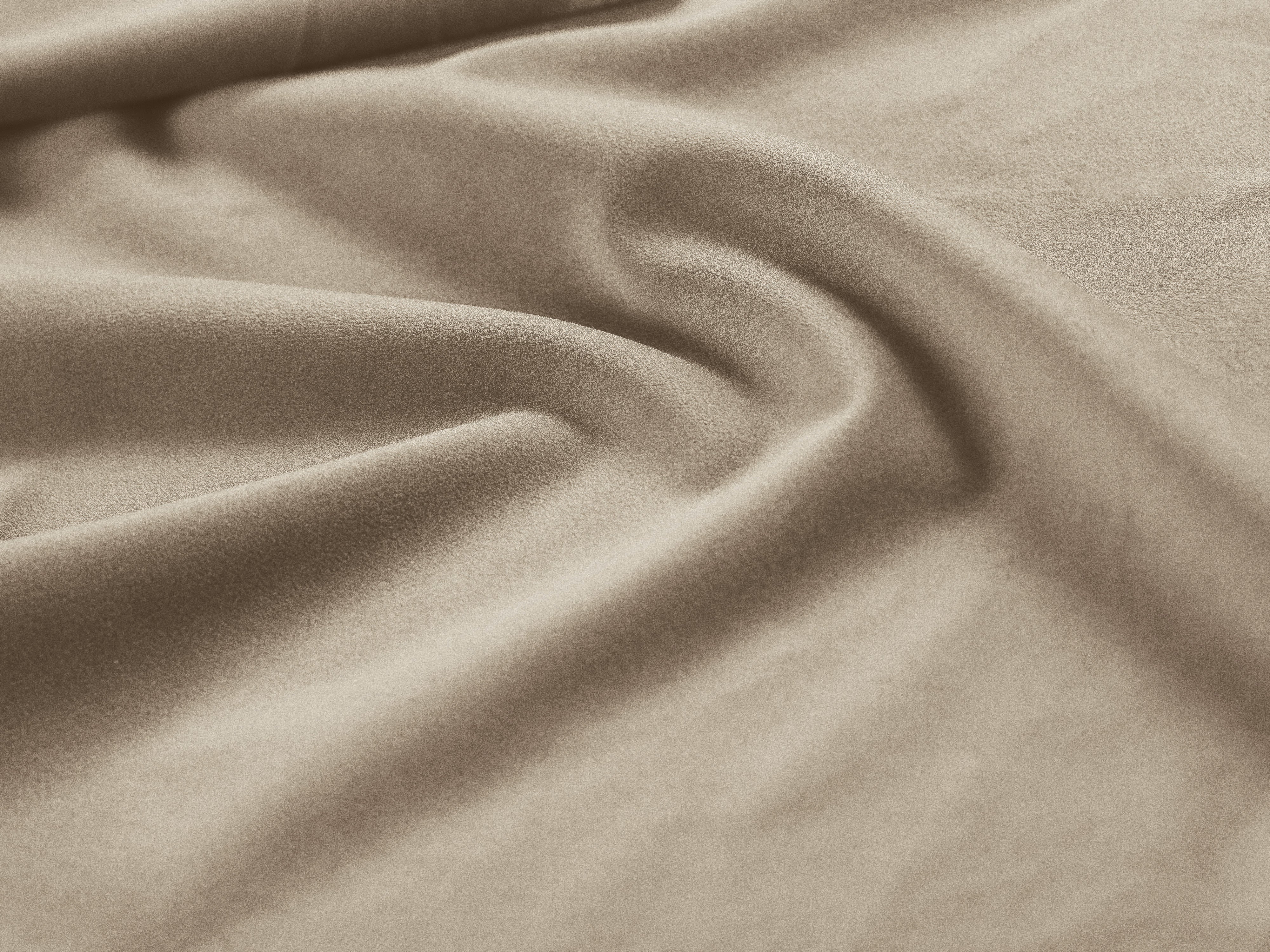 Eenpersoons fluwelen bed met opbergruimte voor beddengoed ALLISON beige