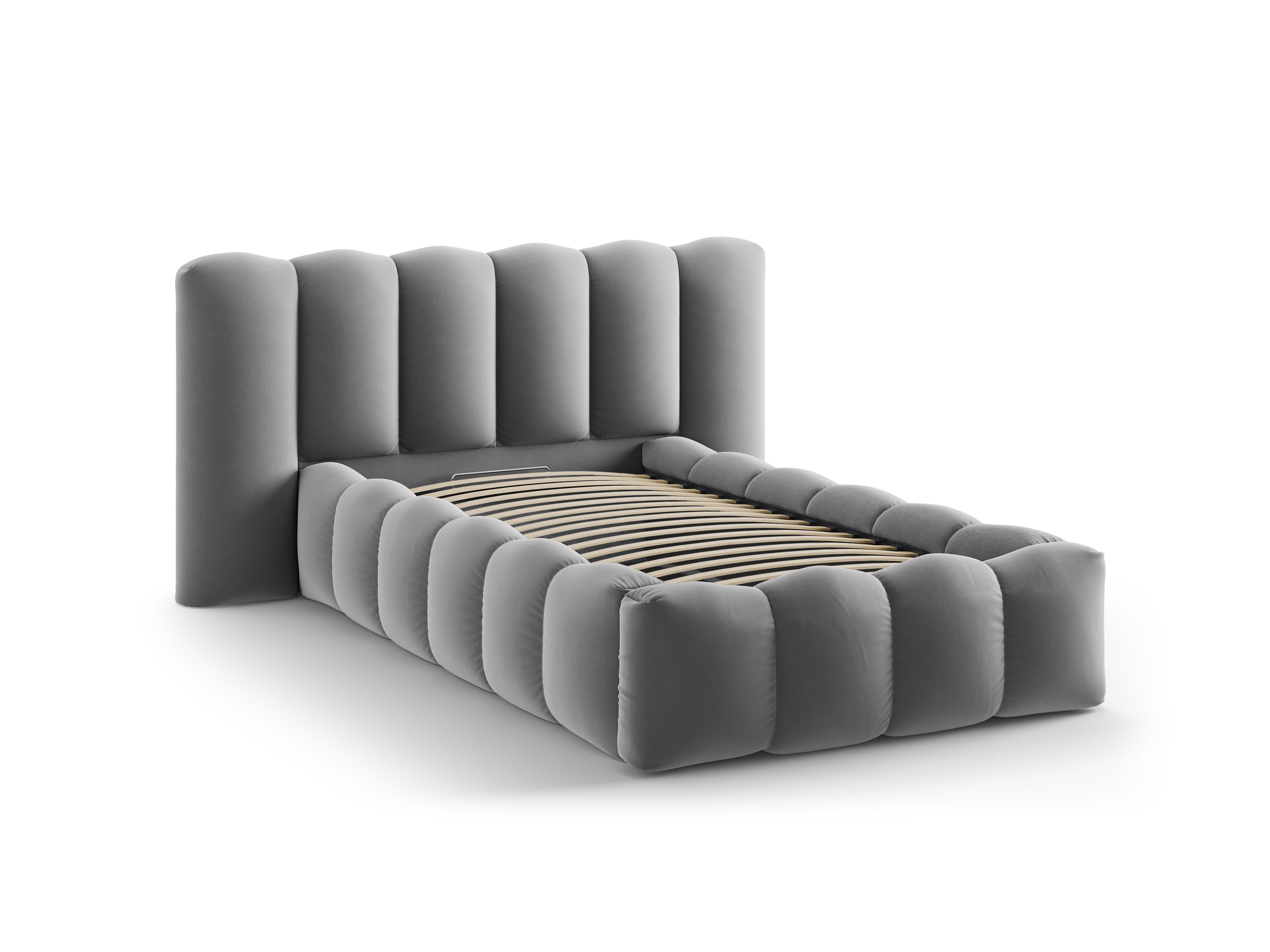LUPINE Gray Velvet Bed