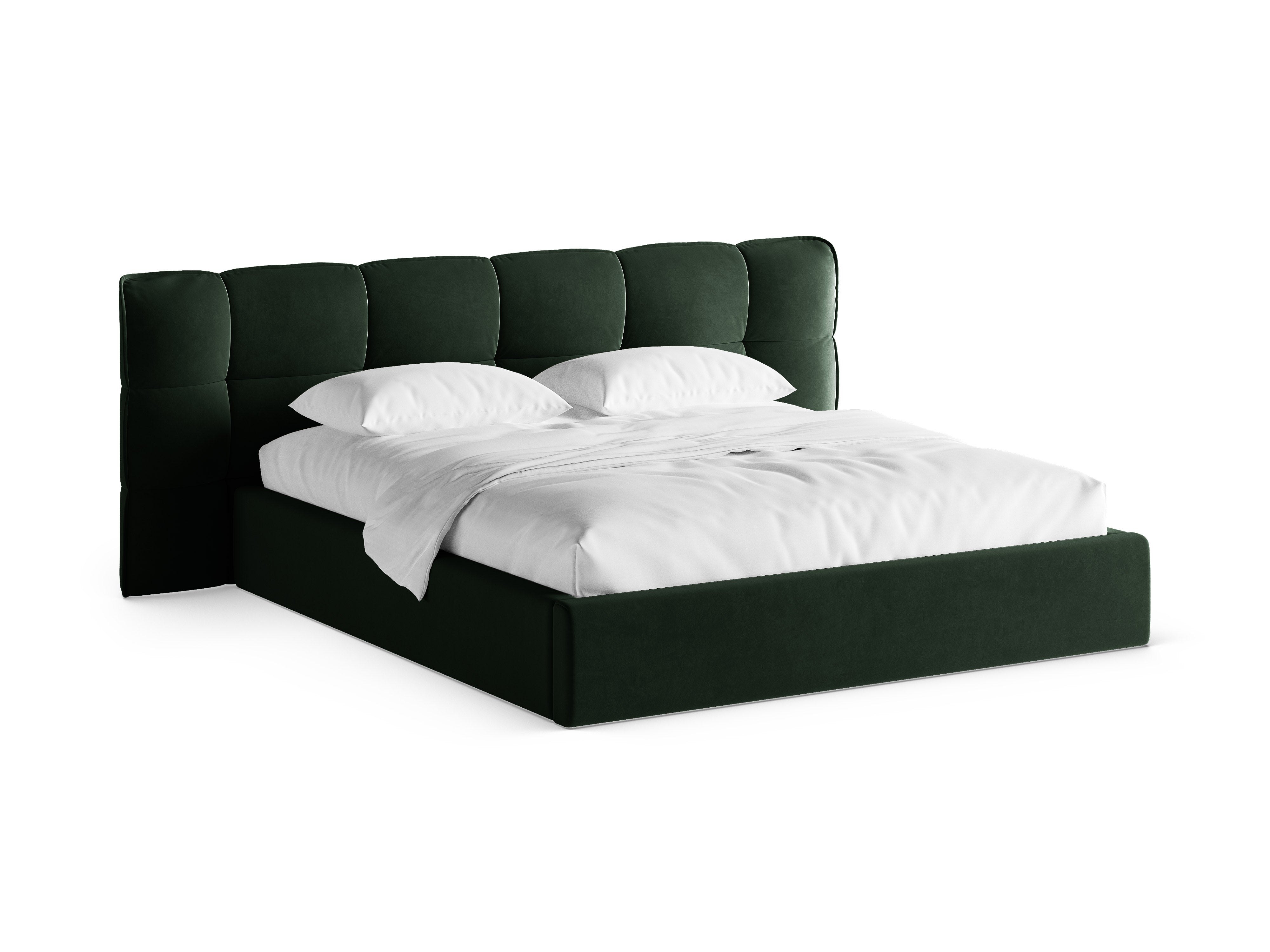 Velvet bed met opbergruimte ERIC donkergroen