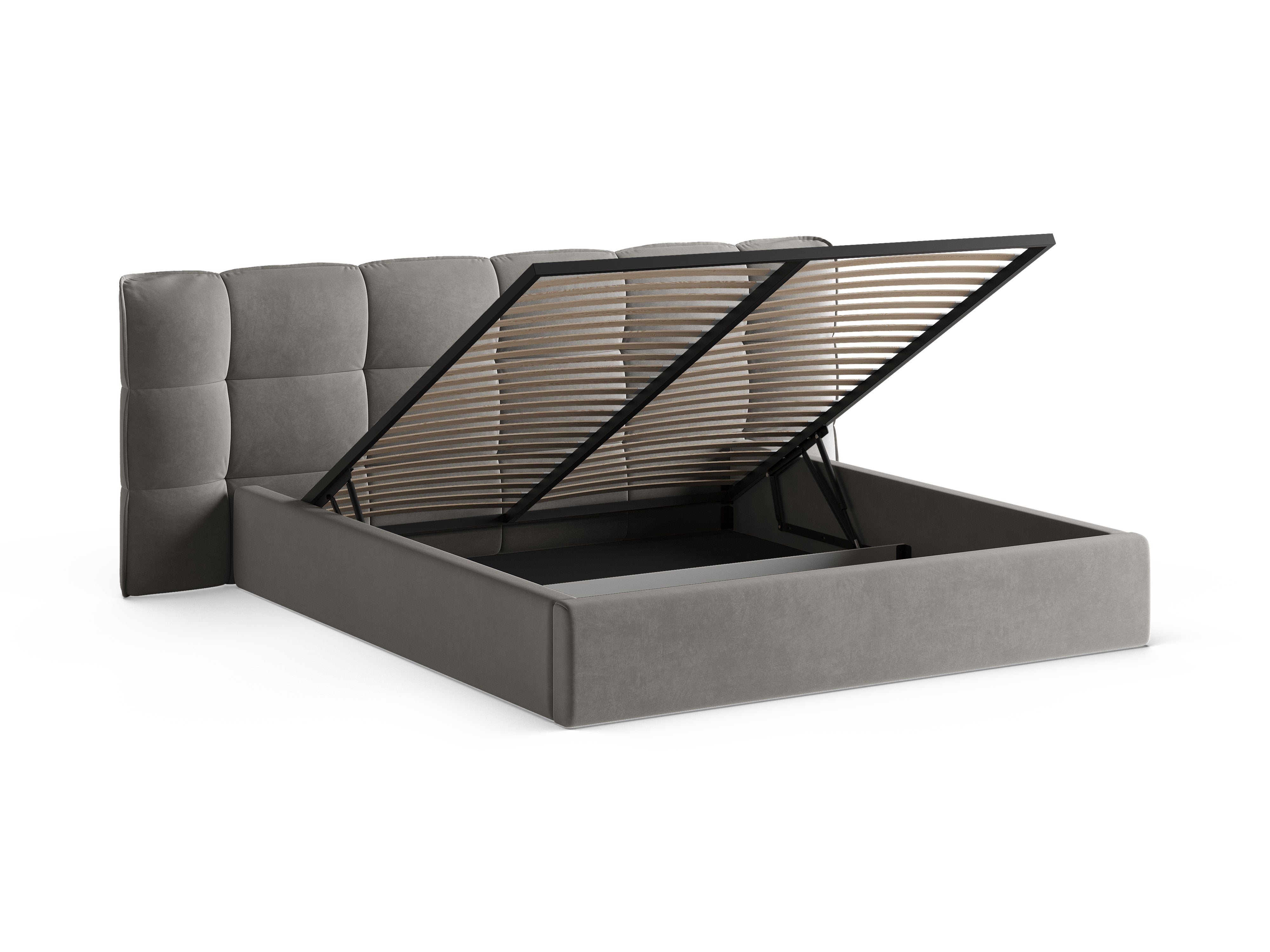 Velvet bed with storage ERIC gray