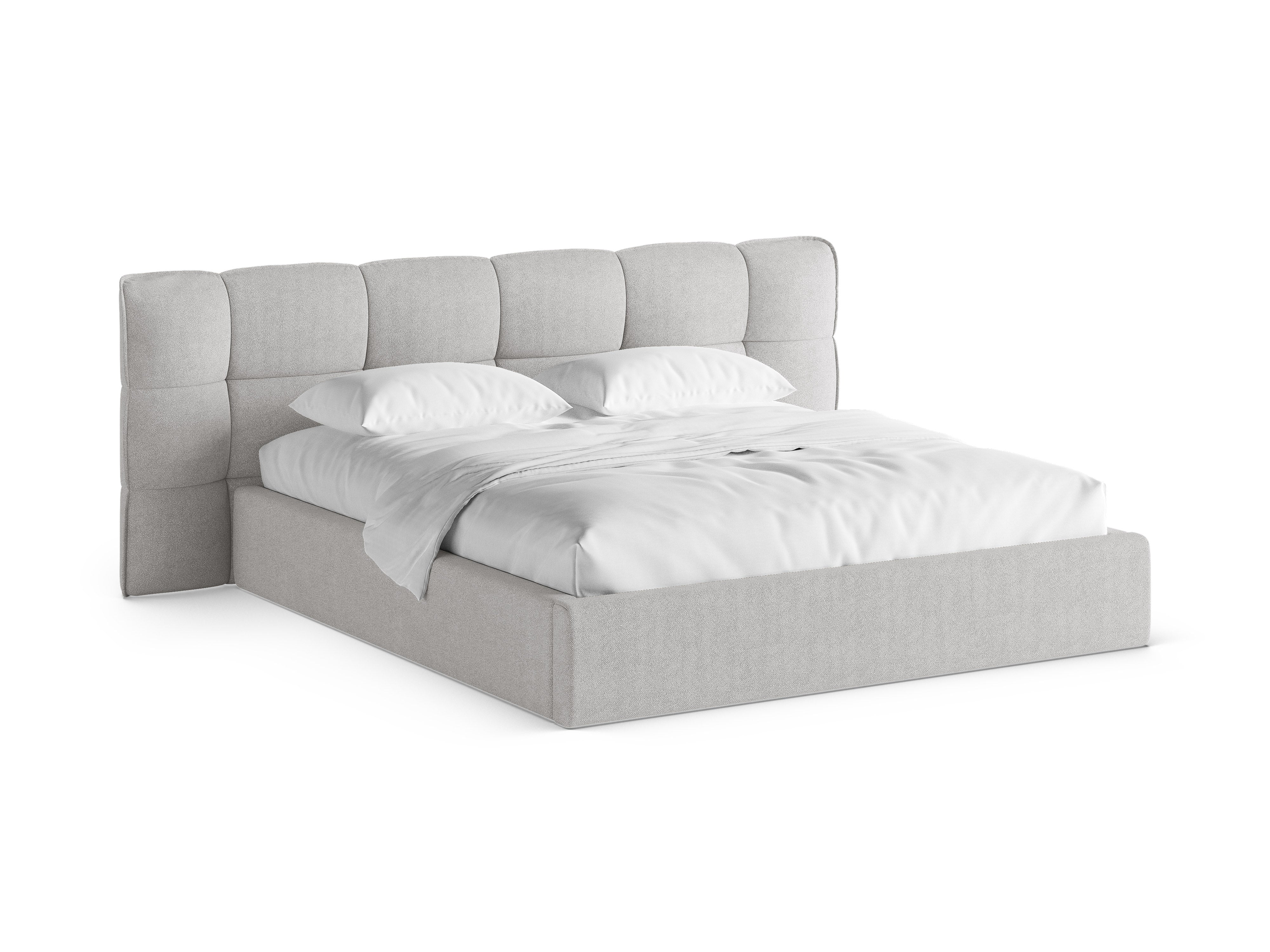 Bett mit Stauraum ERIC hellgrau Boucle