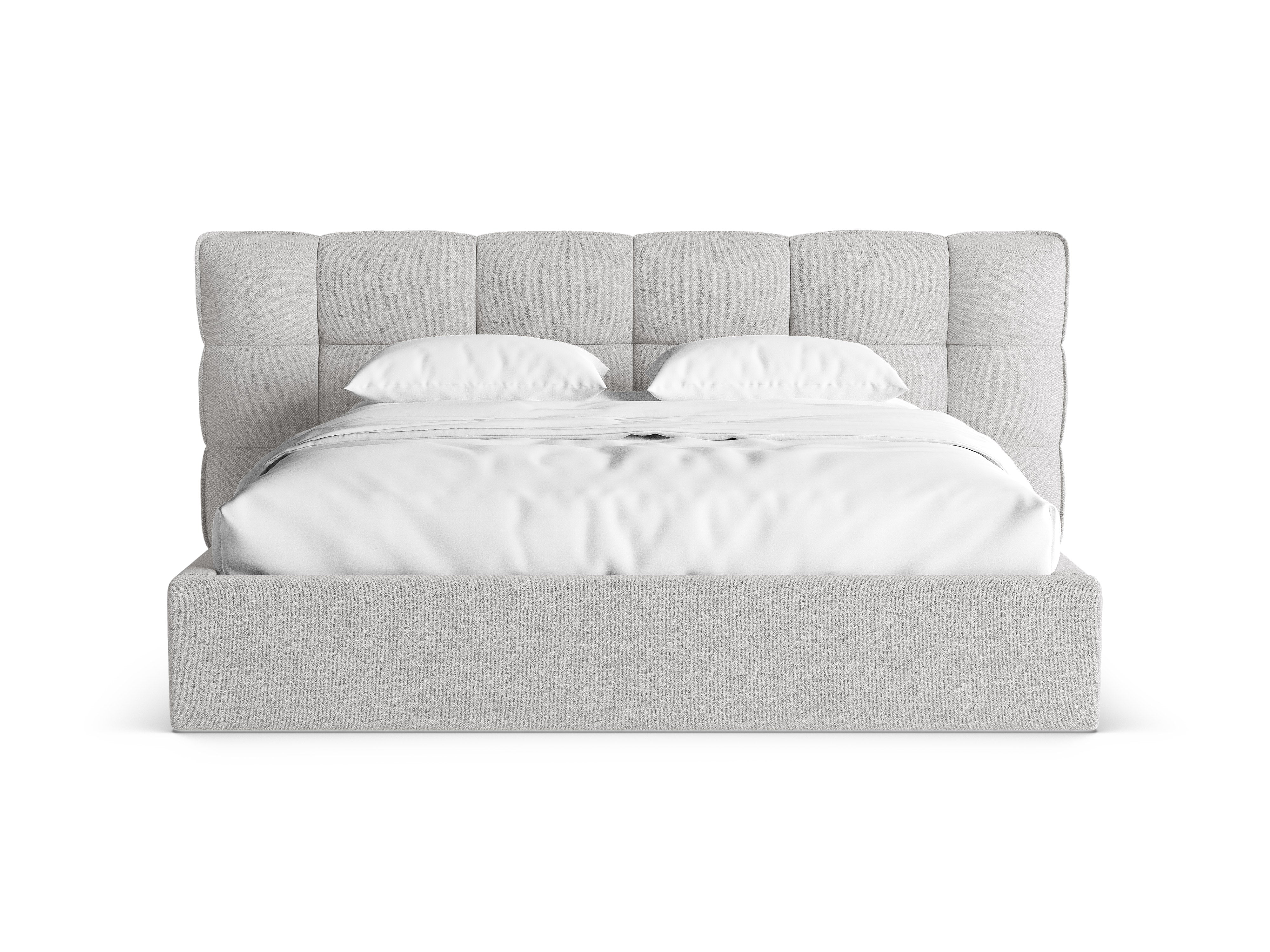 Bett mit Stauraum ERIC hellgrau Boucle