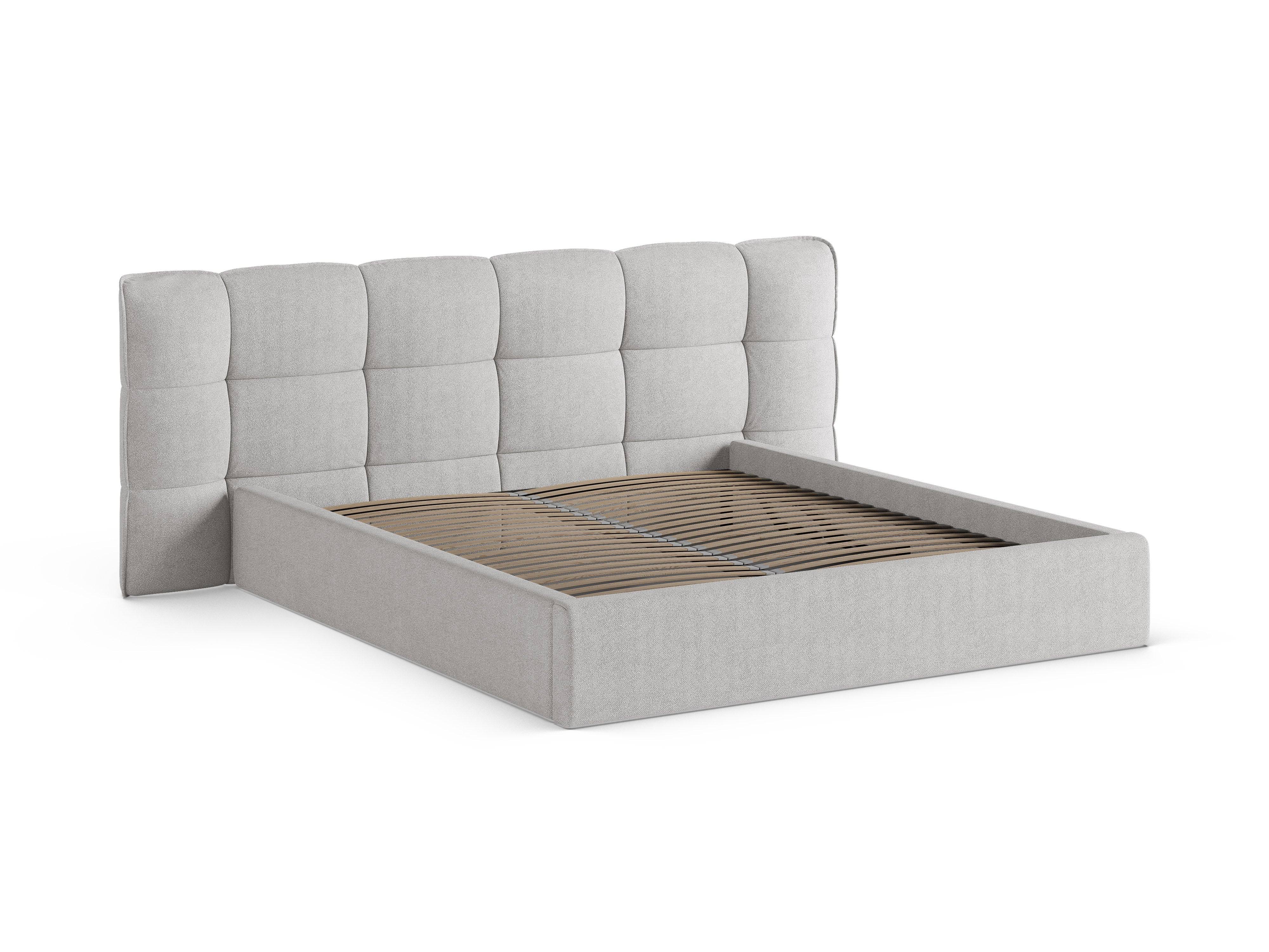 Bett mit Stauraum ERIC hellgrau Boucle