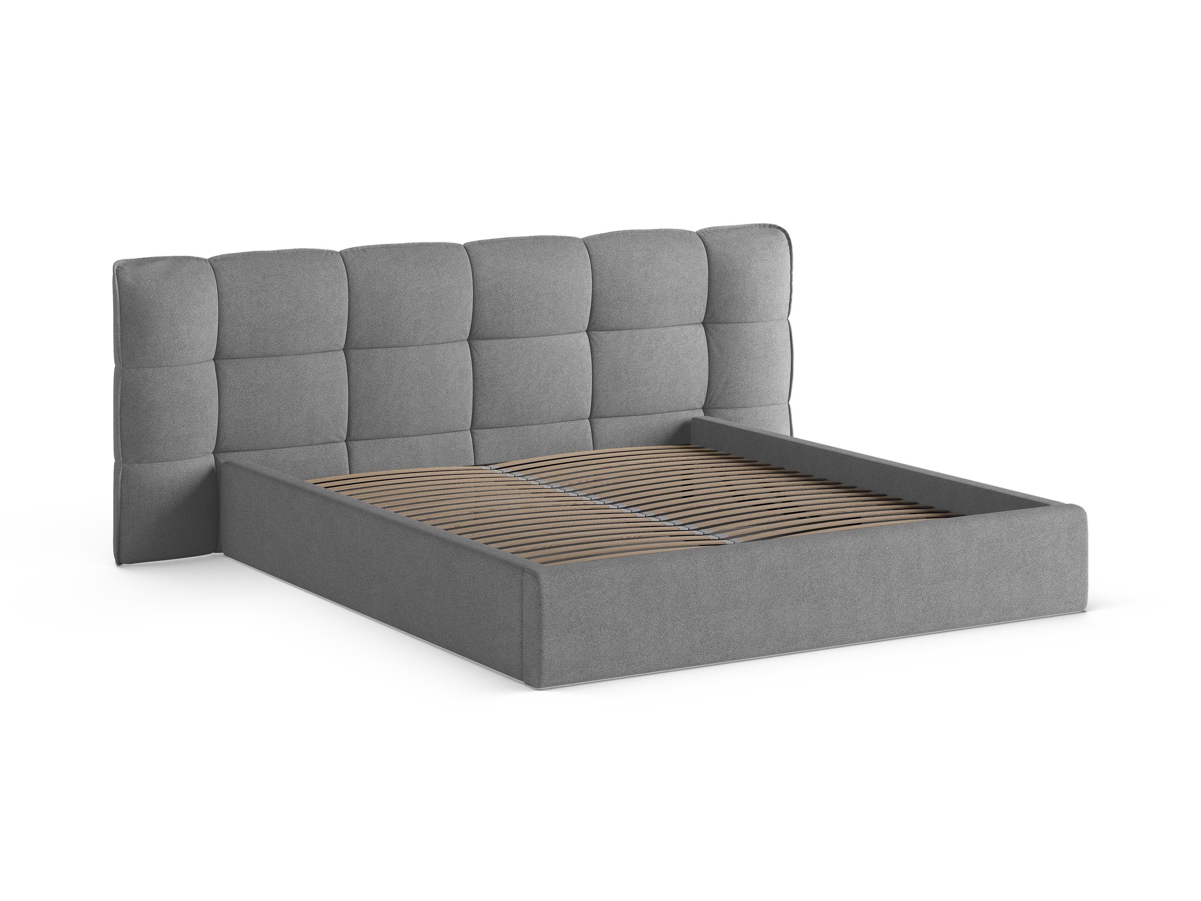 Bett mit Stauraum ERIC dunkelgrau Boucle