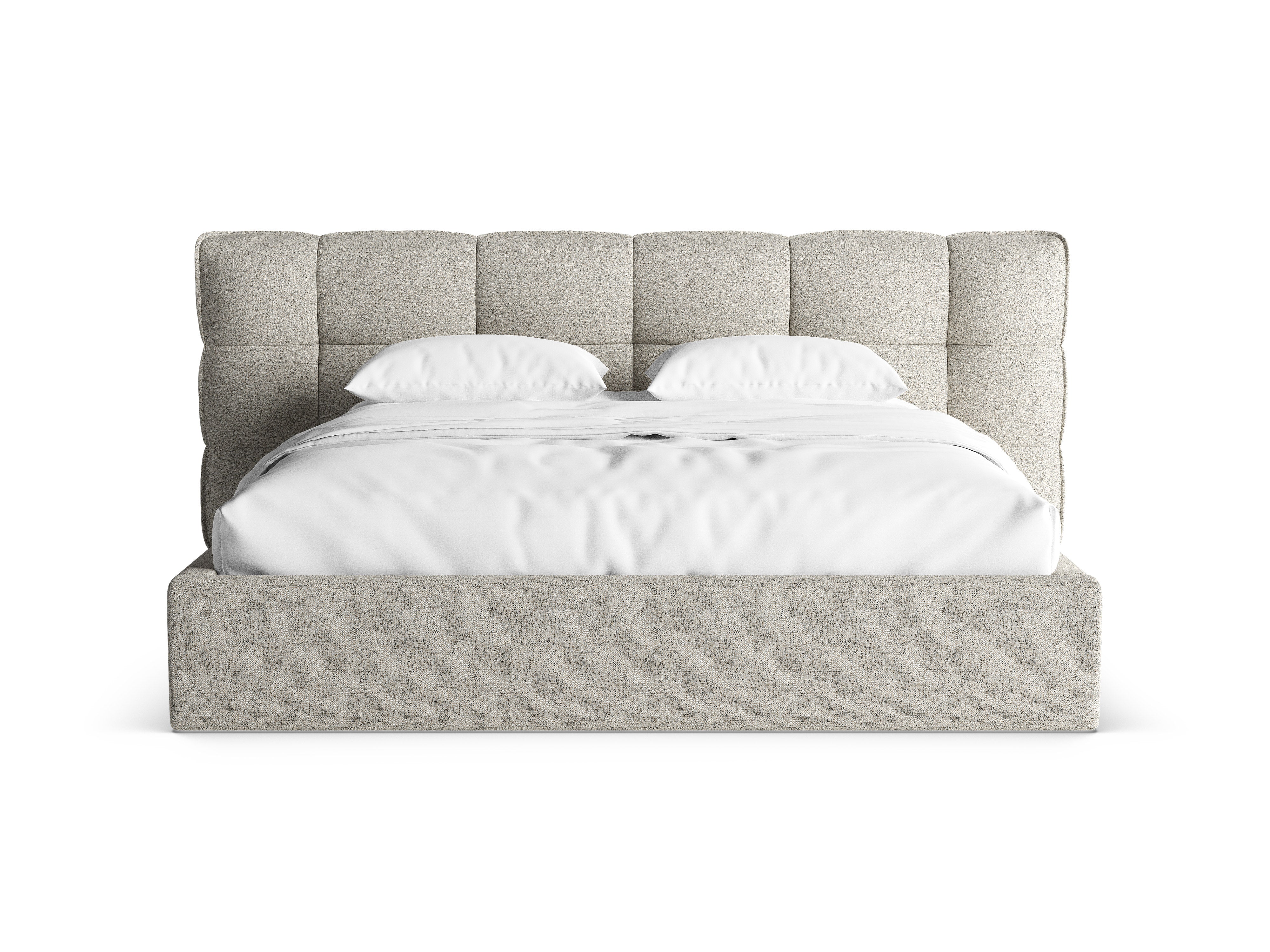 Bed met opbergruimte ERIC beige melange