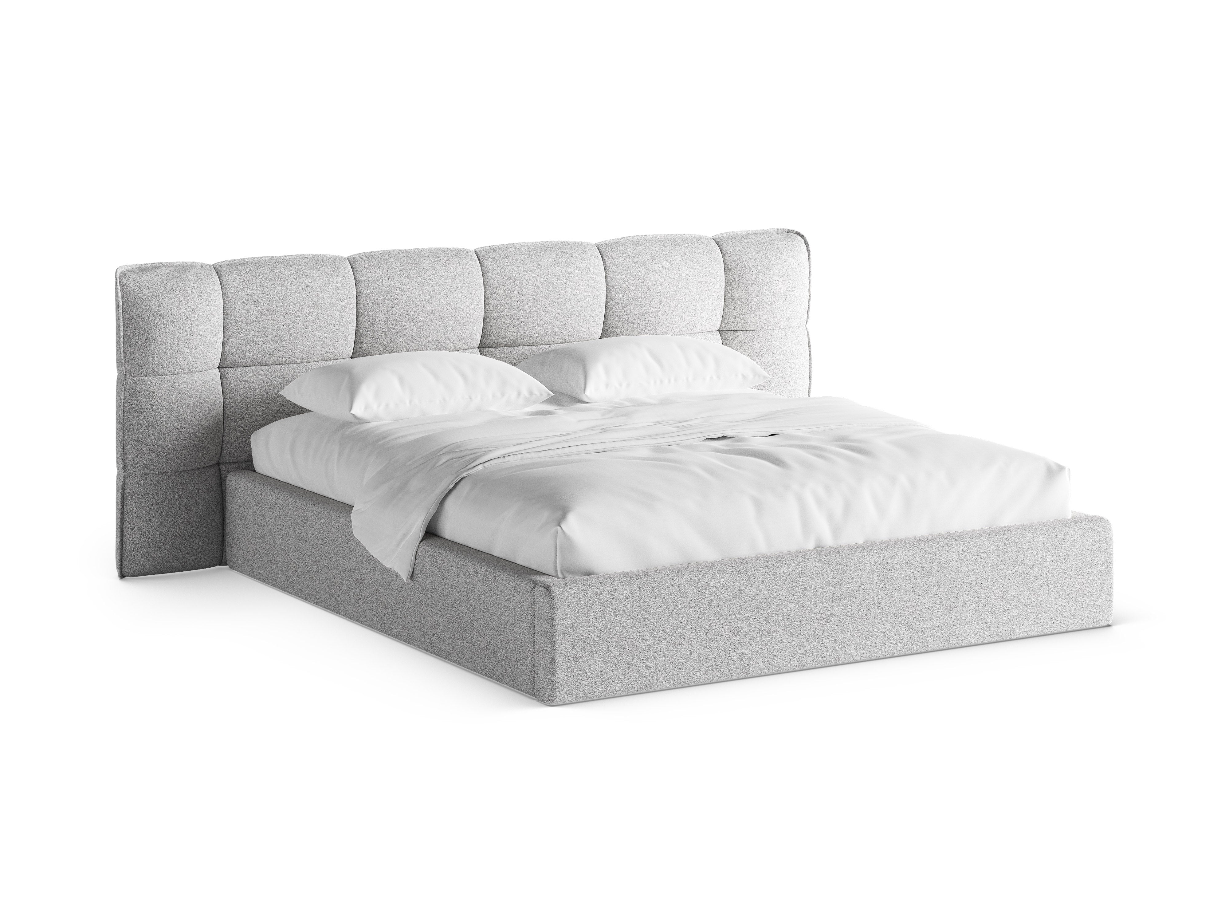 Bed met opbergruimte ERIC lichtgrijs gemêleerd