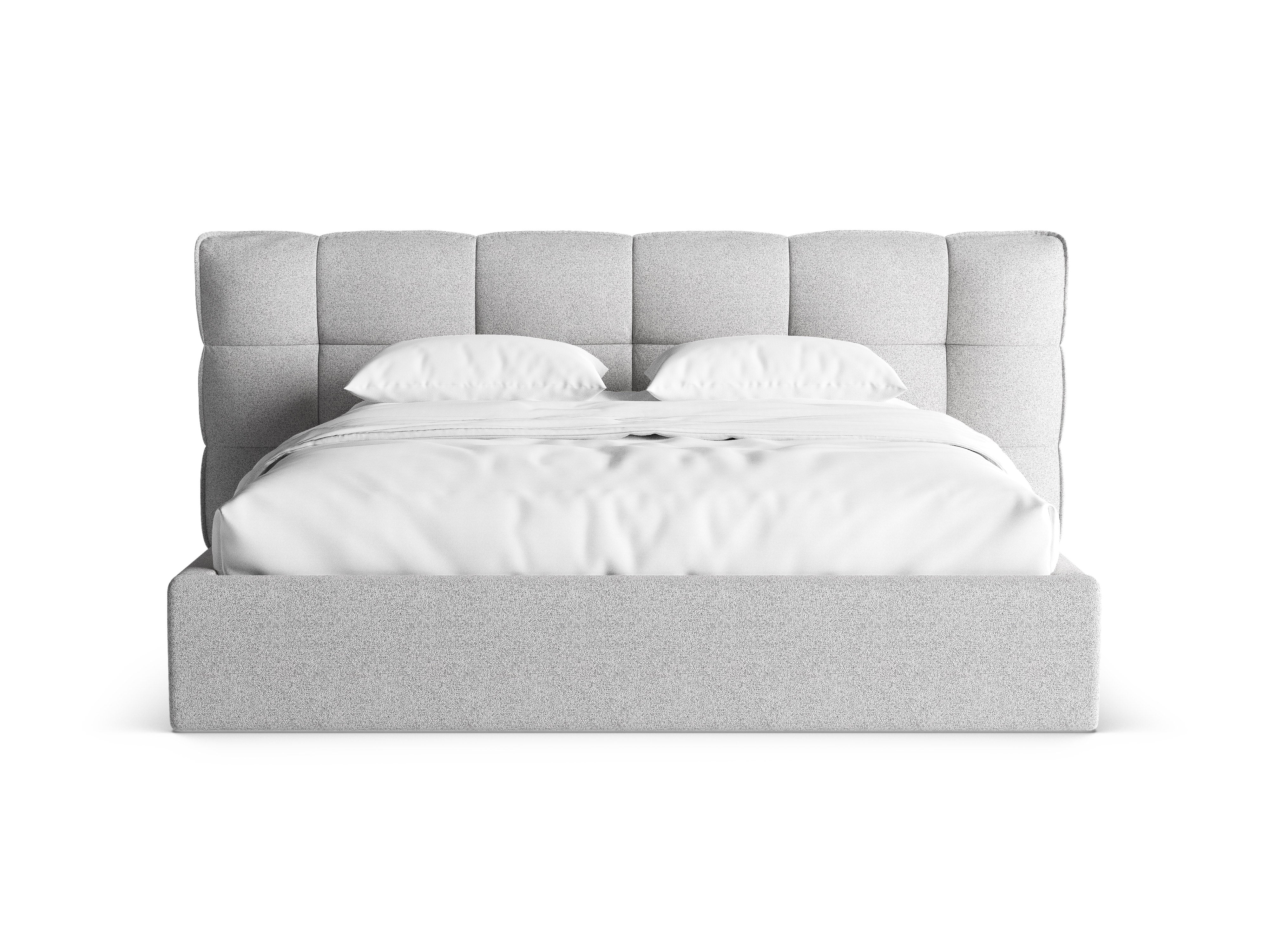 Bed met opbergruimte ERIC lichtgrijs gemêleerd