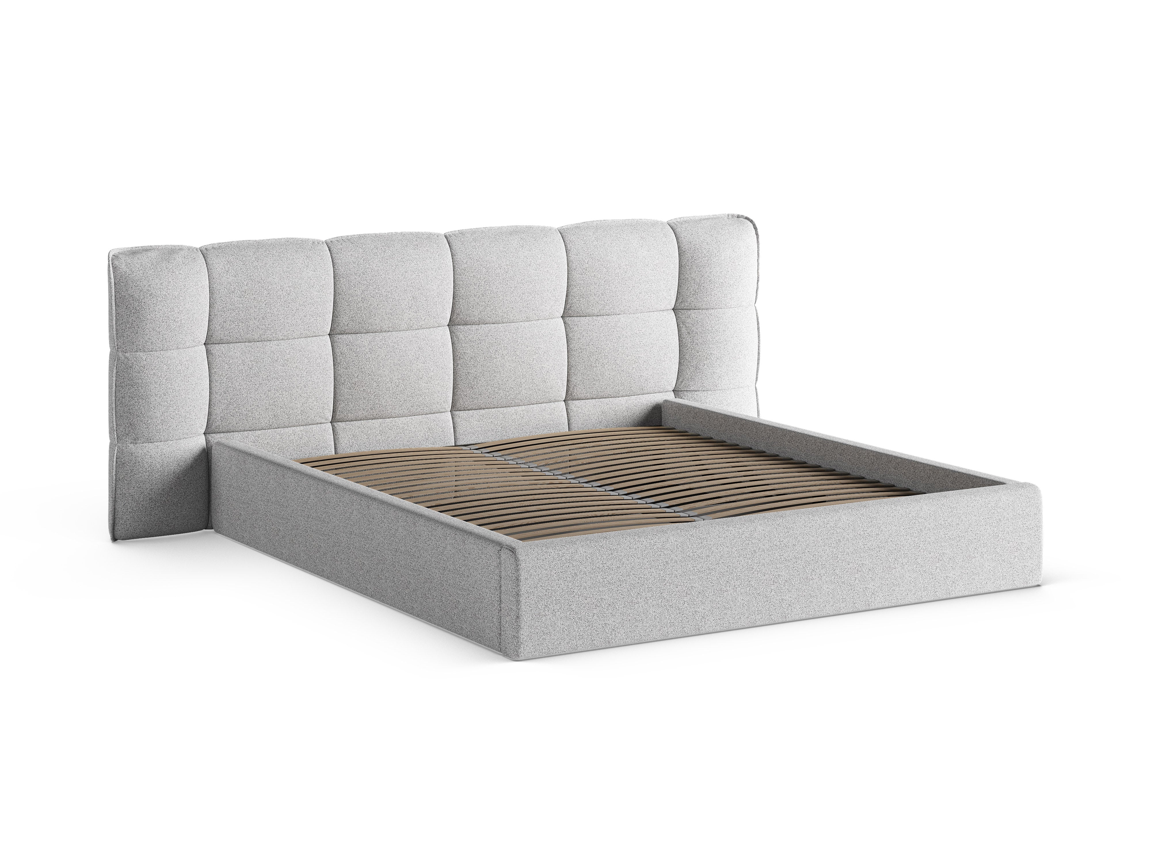 Bed met opbergruimte ERIC lichtgrijs gemêleerd