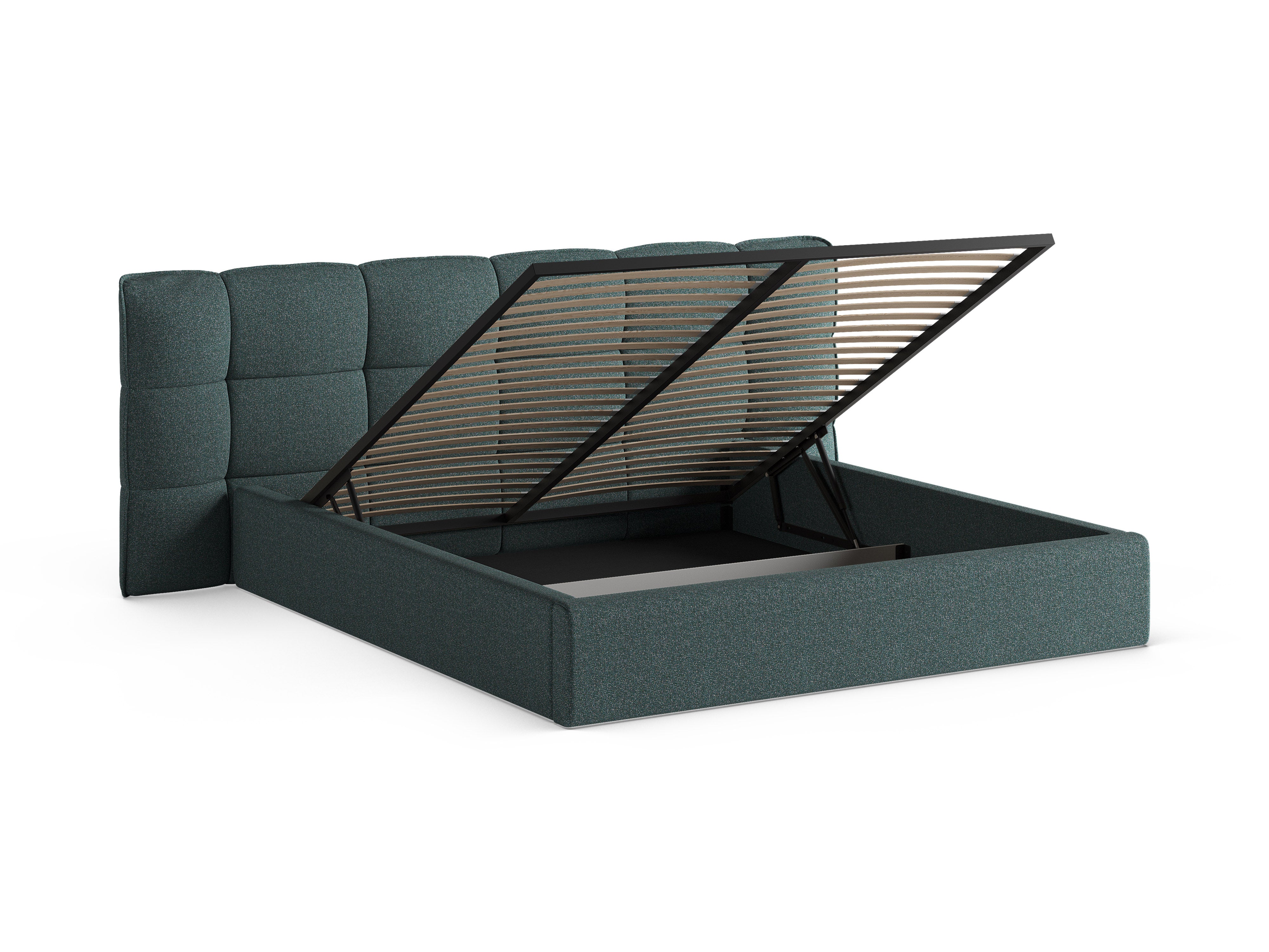 Bed met opbergruimte ERIC groen blauw melange