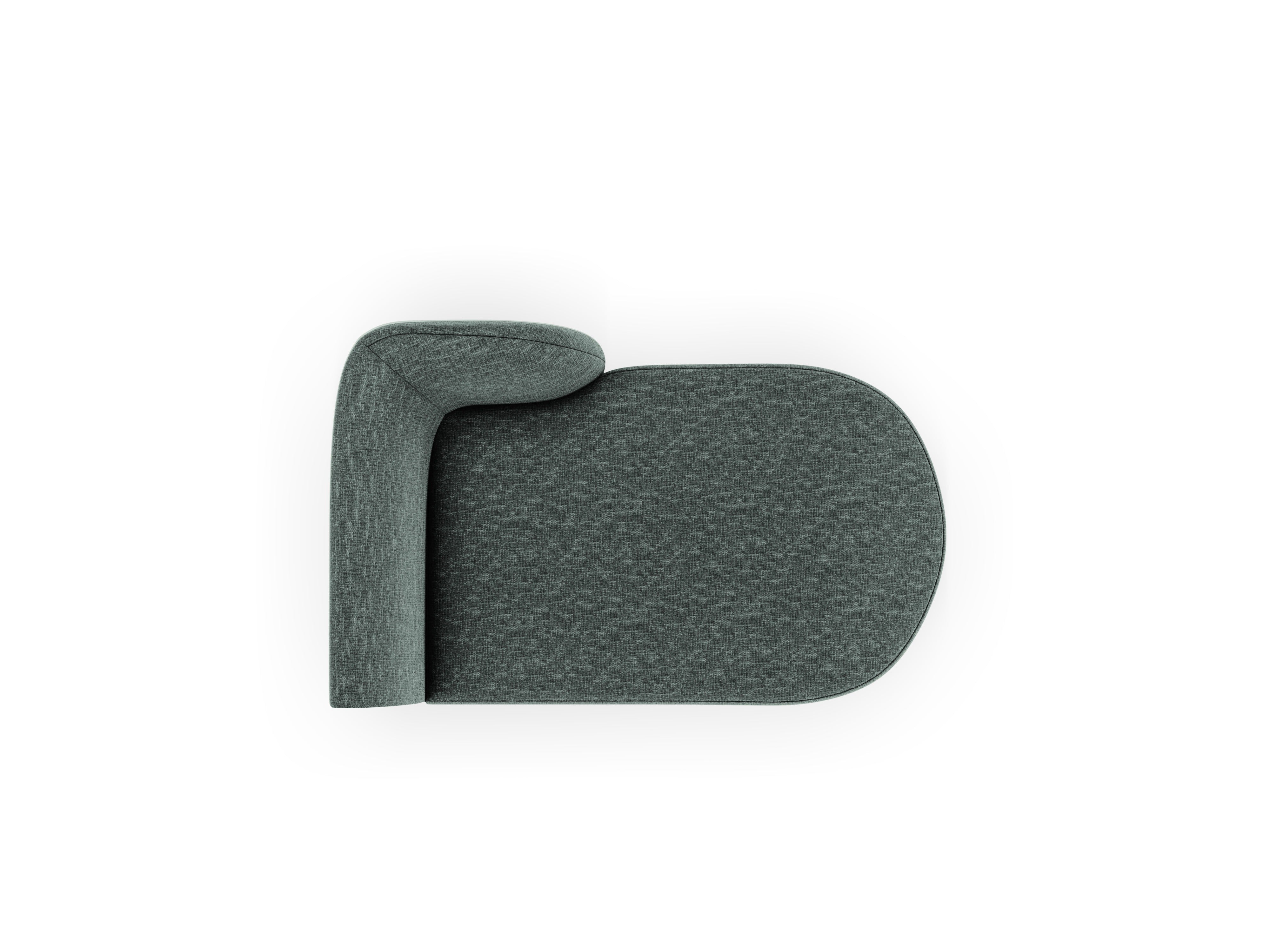 Rechthoekige chaise longue MILEY petrolblauw fluweel