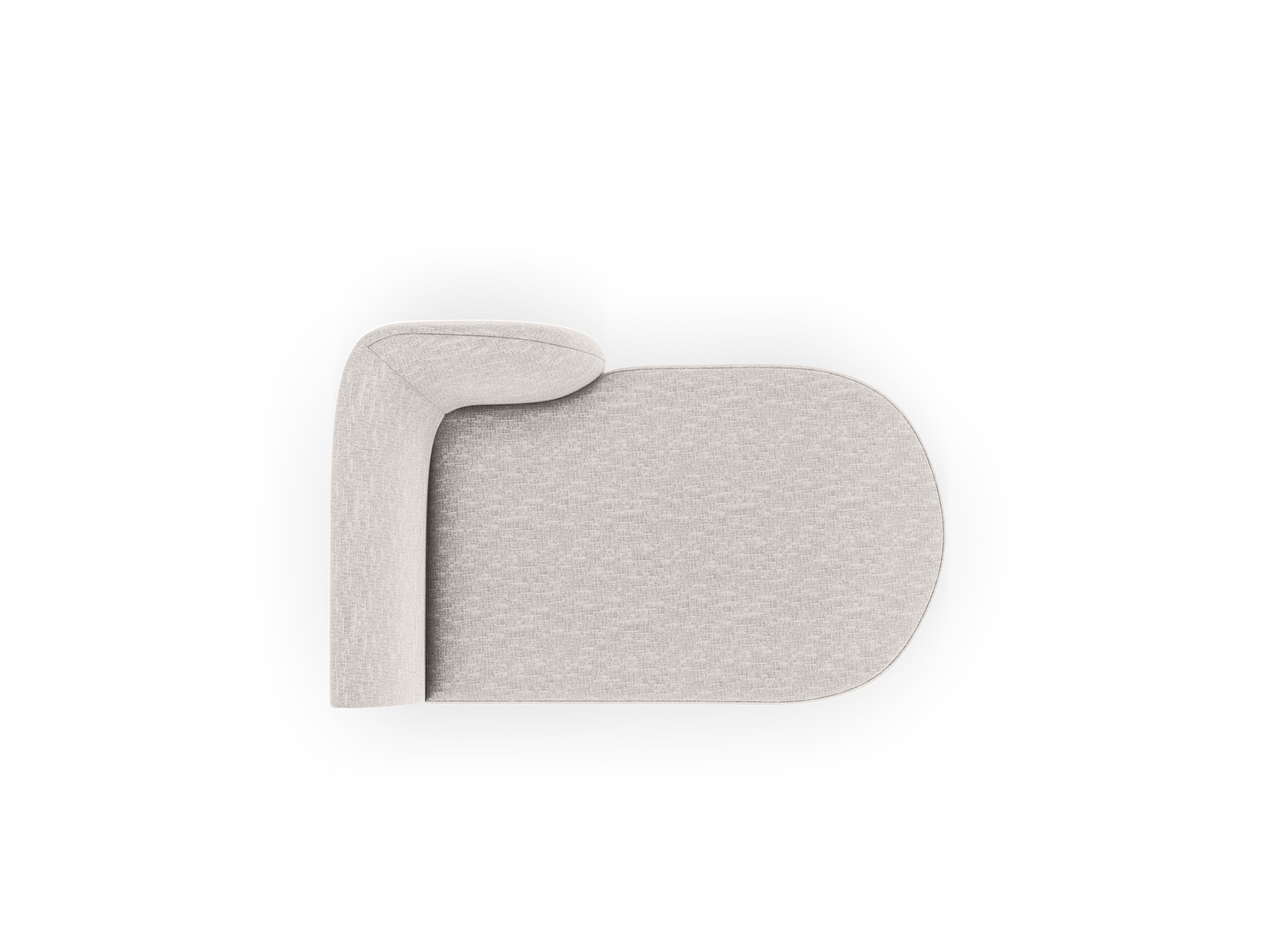 Right-facing chaise longue MILEY light gray silky chenille