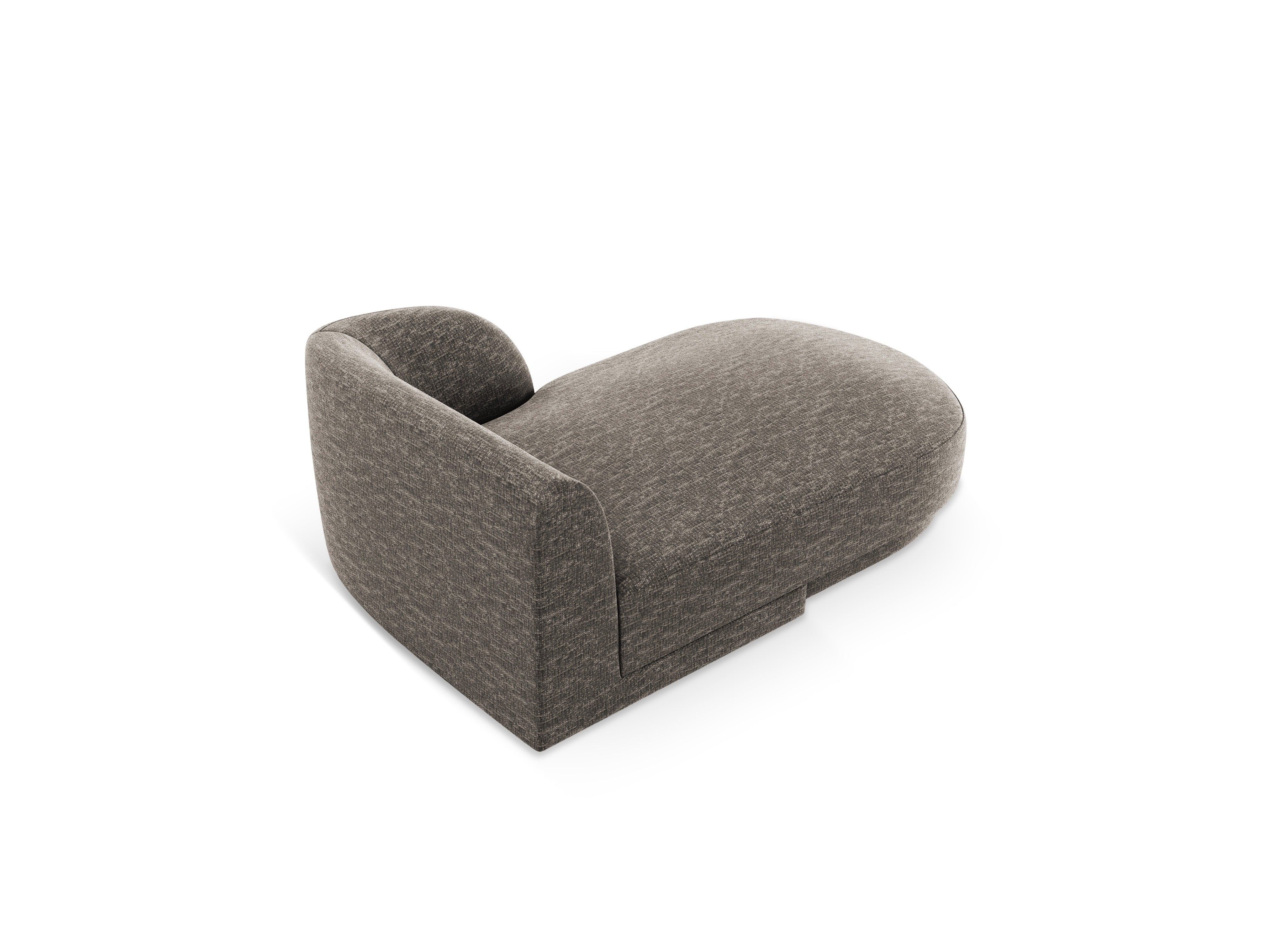Right-facing chaise longue MILEY gray silky chenille