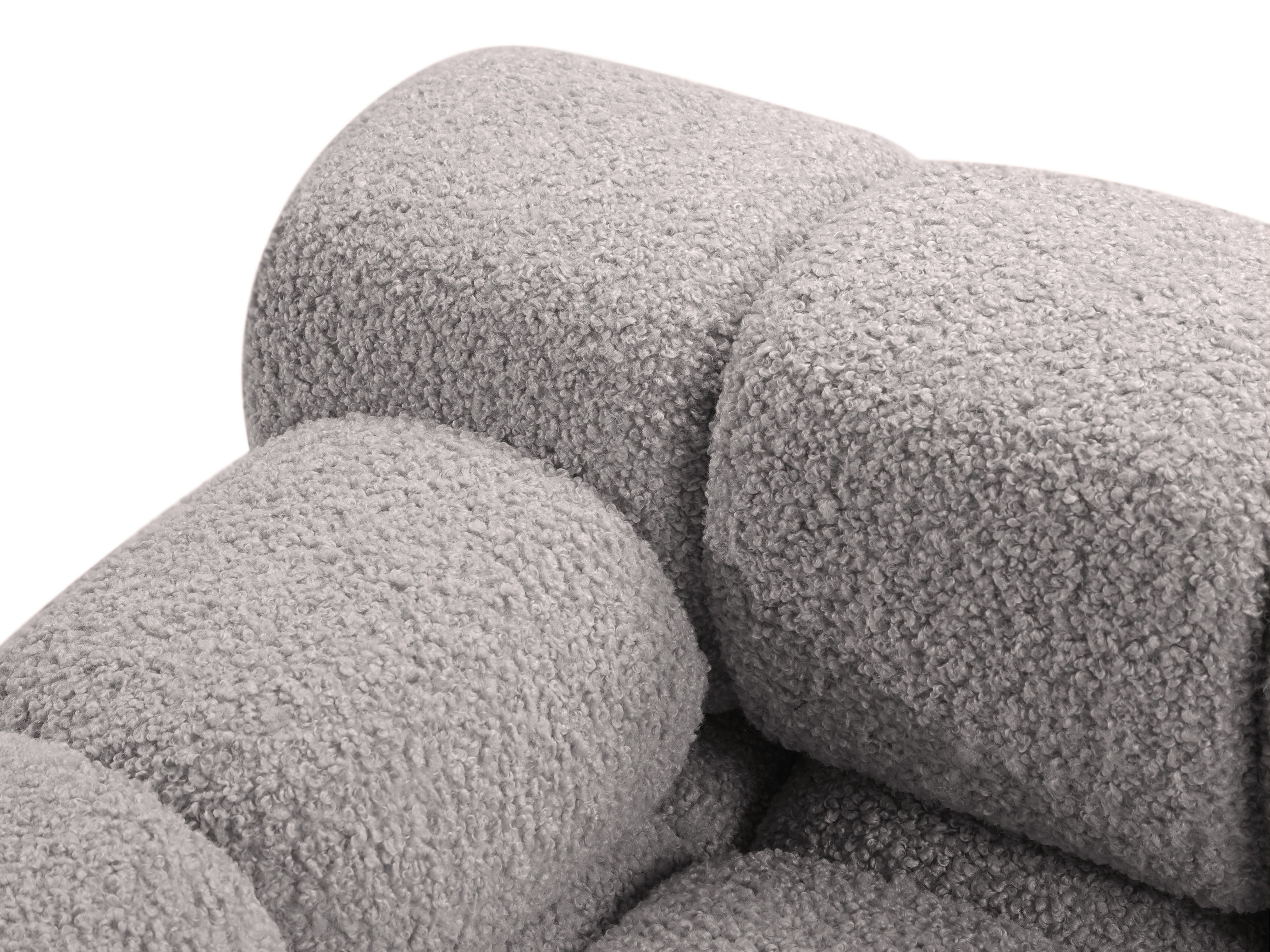 Links georiënteerde BELLIS chaise longue in grijze boucle
