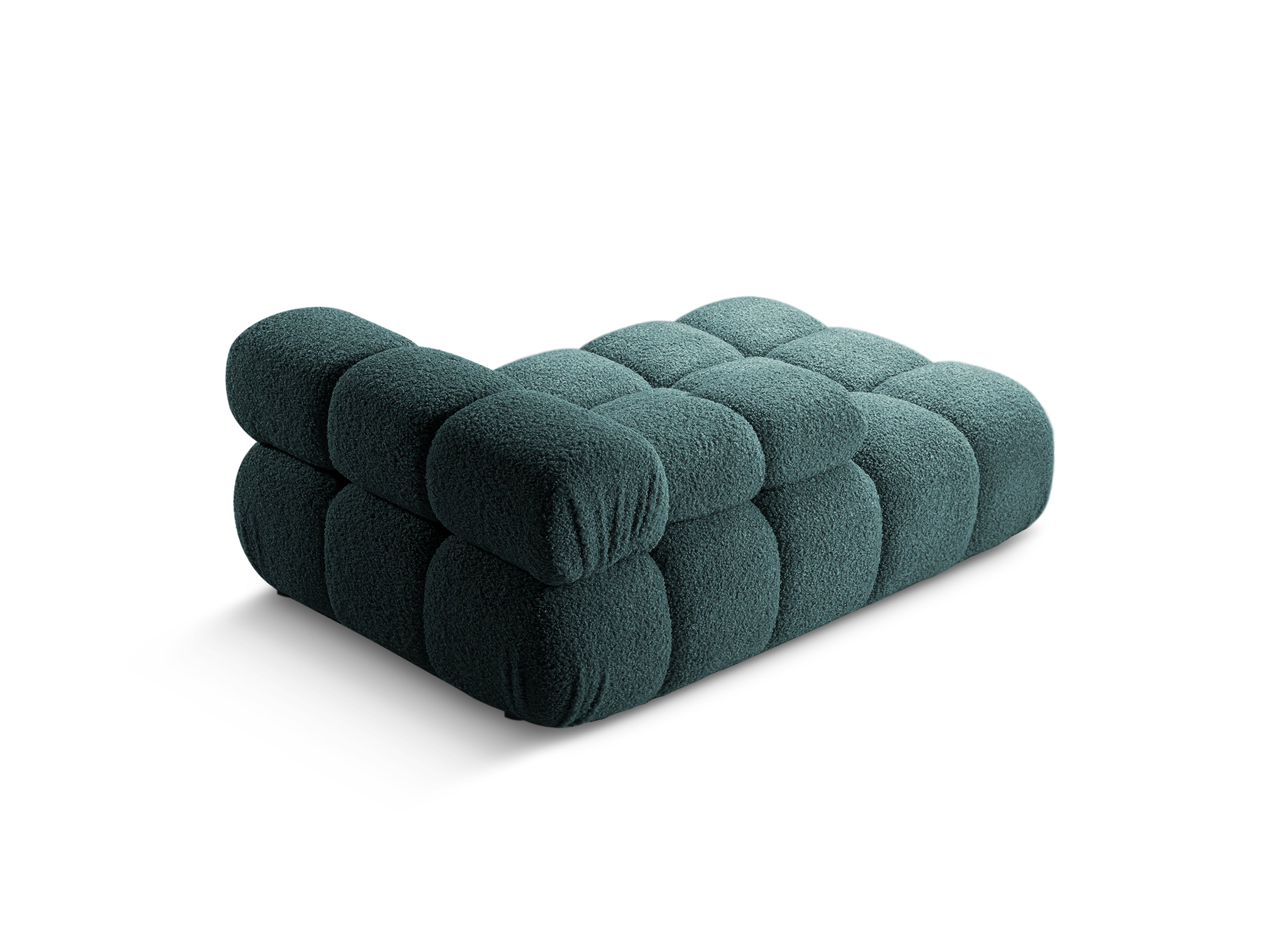 Links georiënteerde BELLIS chaise longue in diep petrol boucle