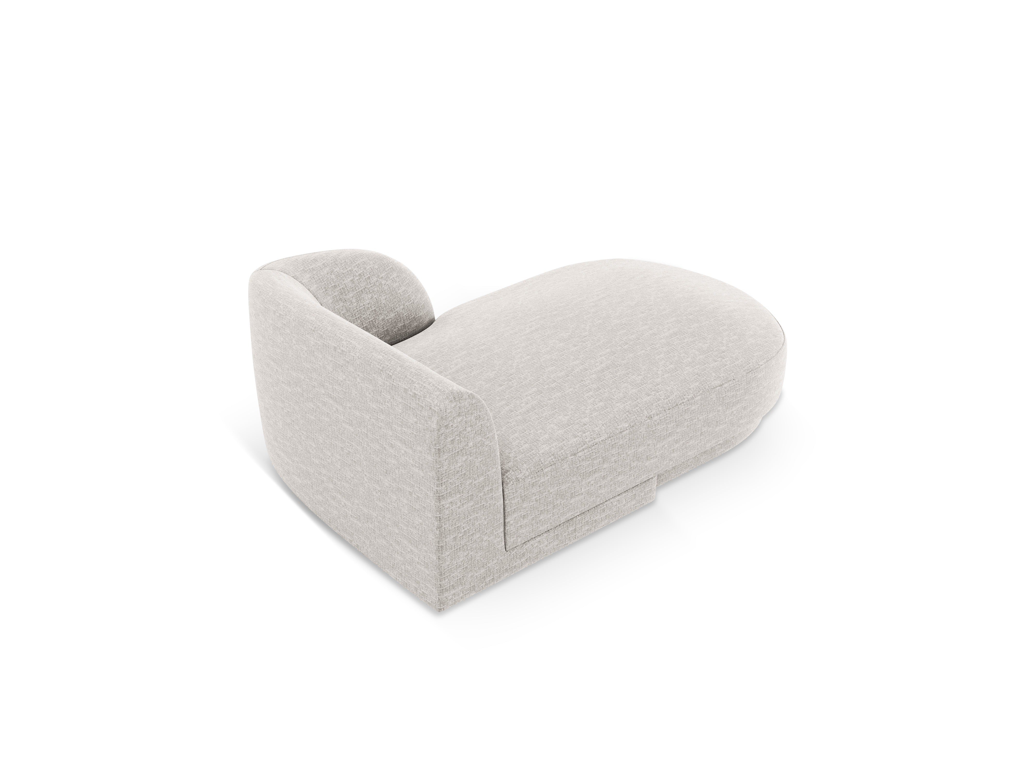 Rechthoekige chaise longue MILEY grijs chenille