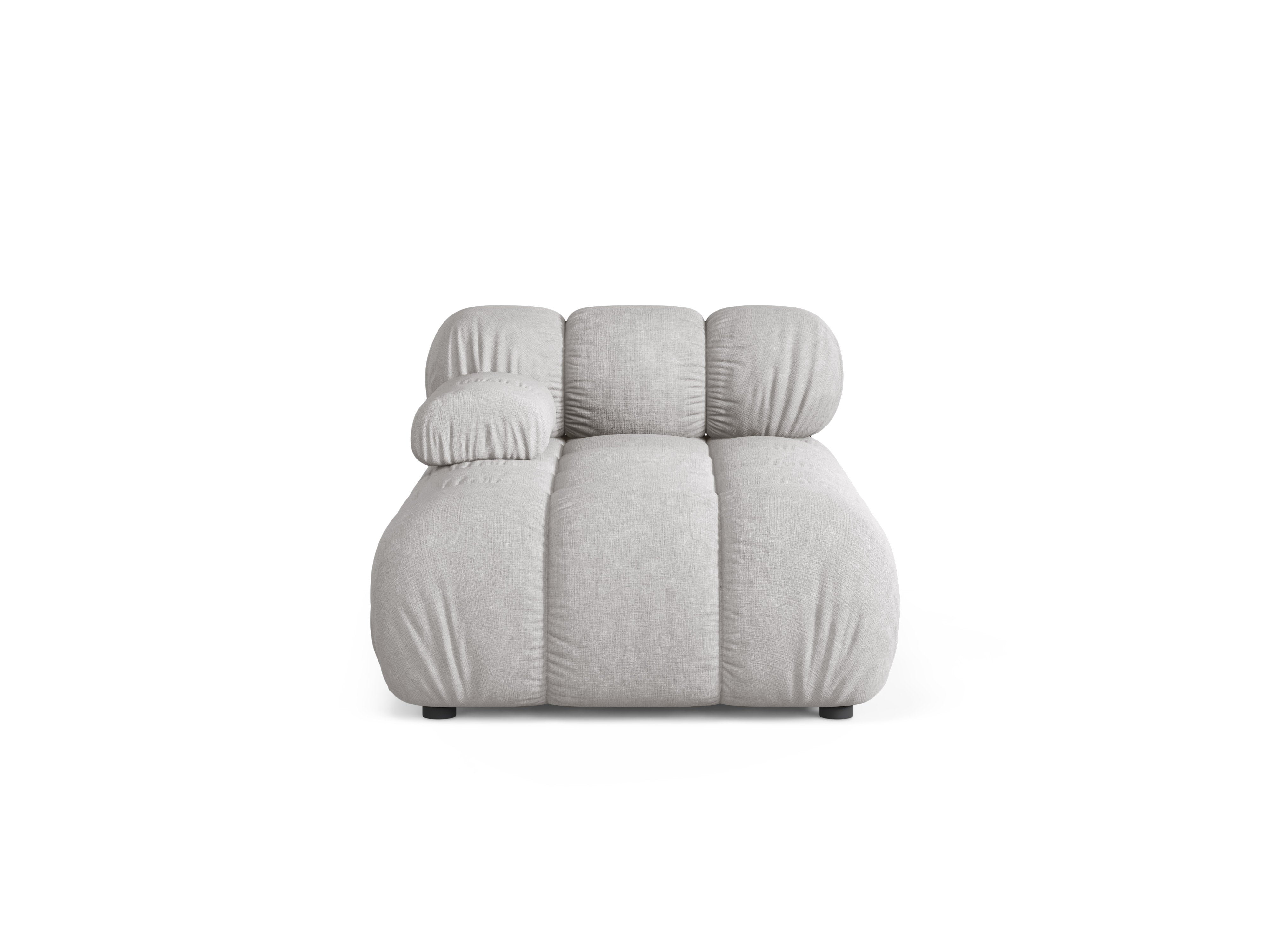 Links georiënteerde BELLIS chaise longue in lichtgrijs
