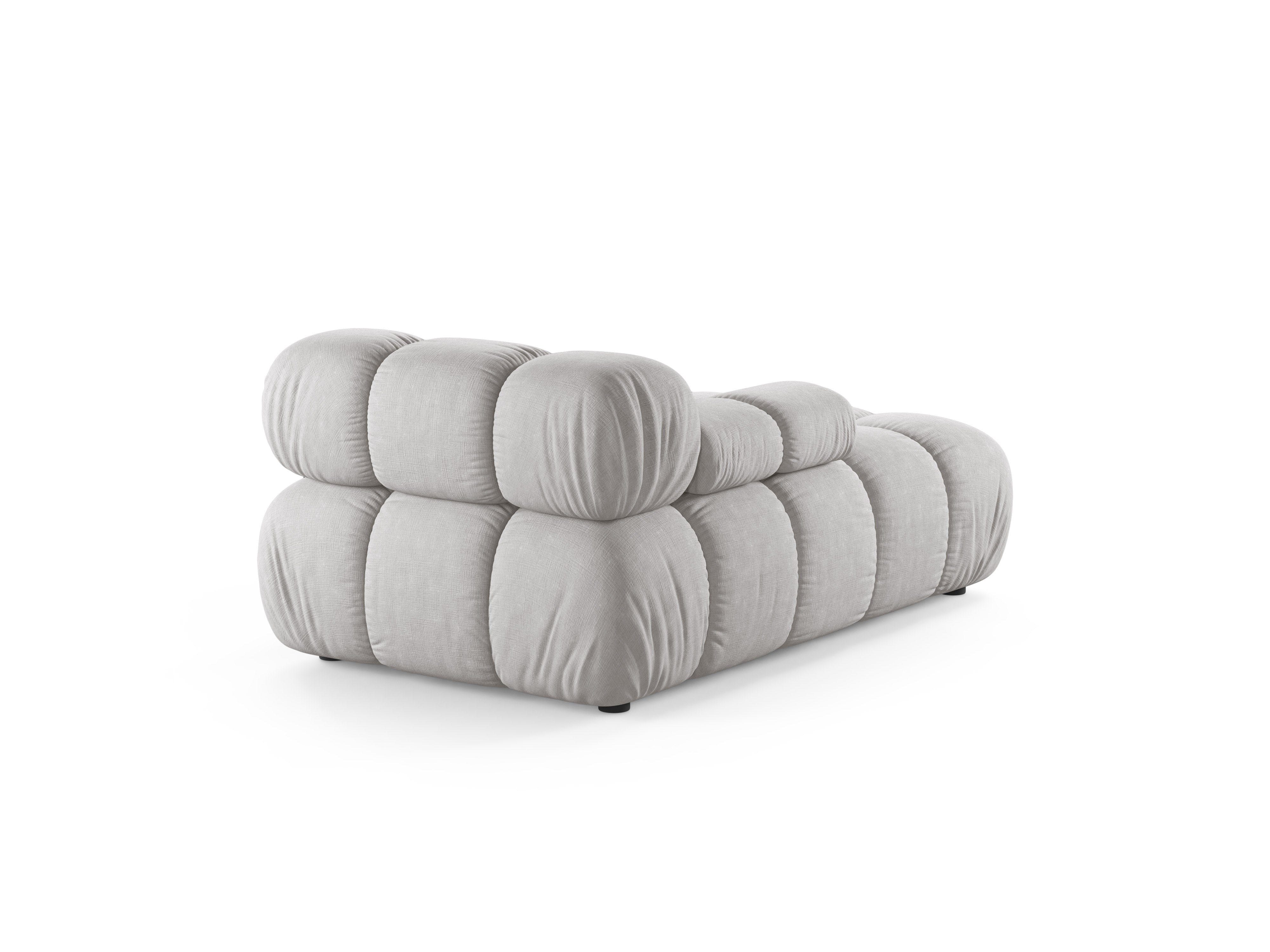 Links georiënteerde BELLIS chaise longue in lichtgrijs