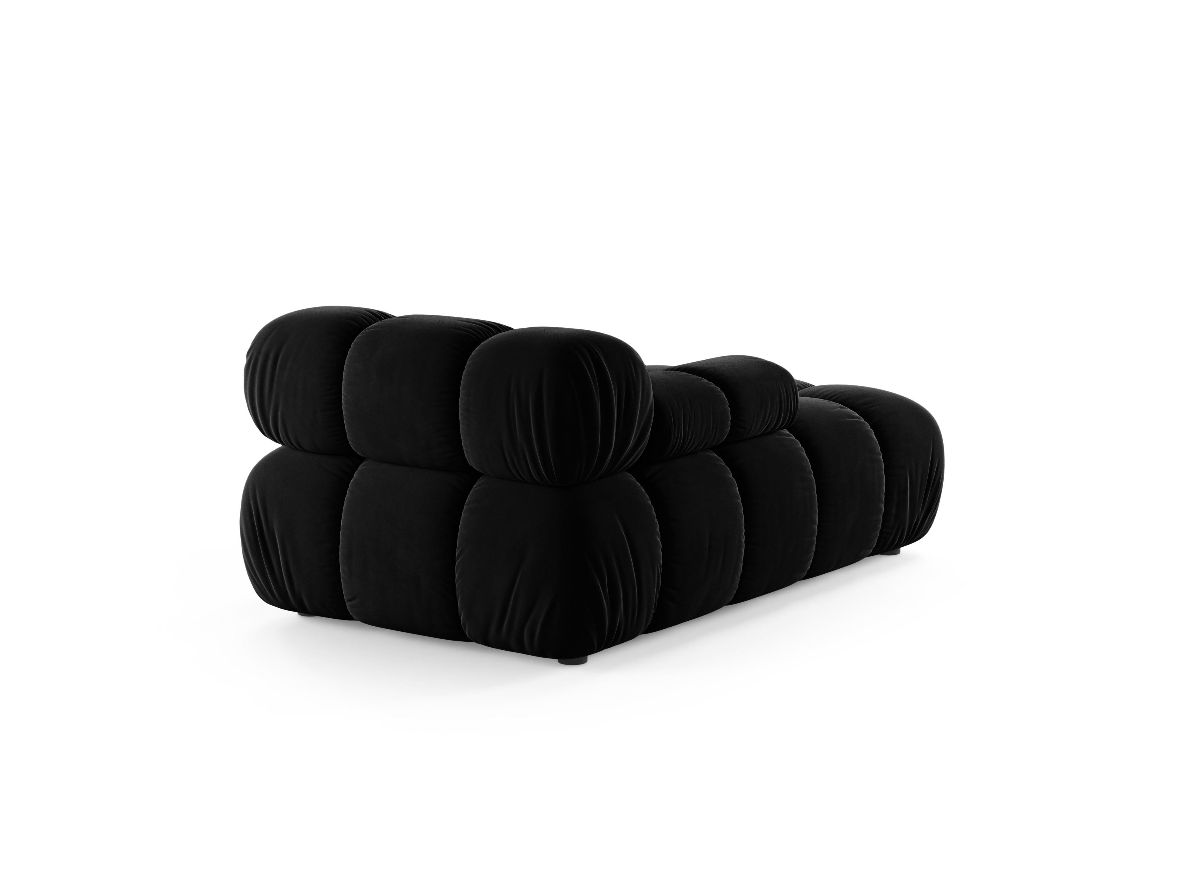 Linker chaise longue BELLIS in zwarte velours