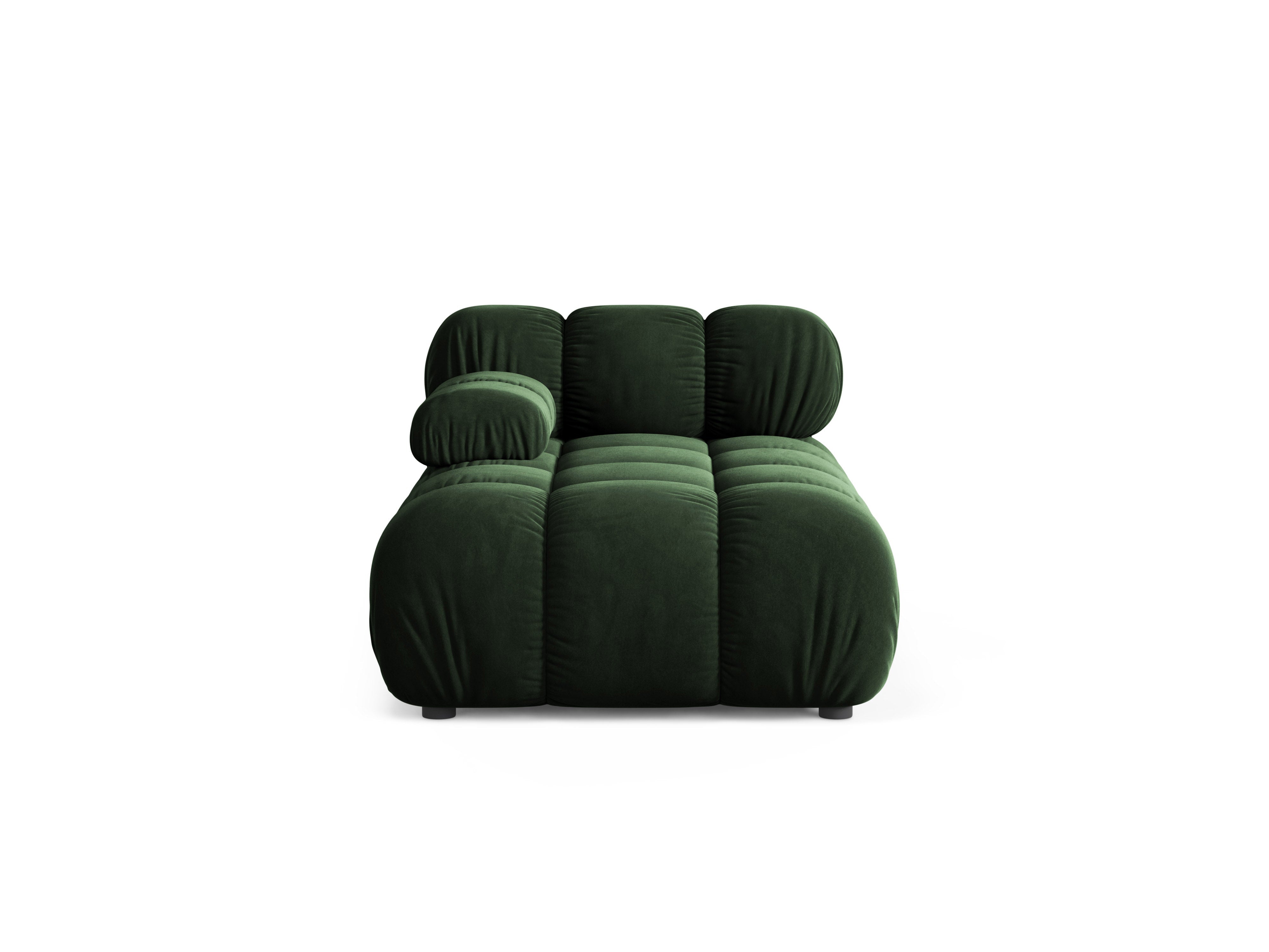 Linker chaise longue BELLIS in flessengroen velours