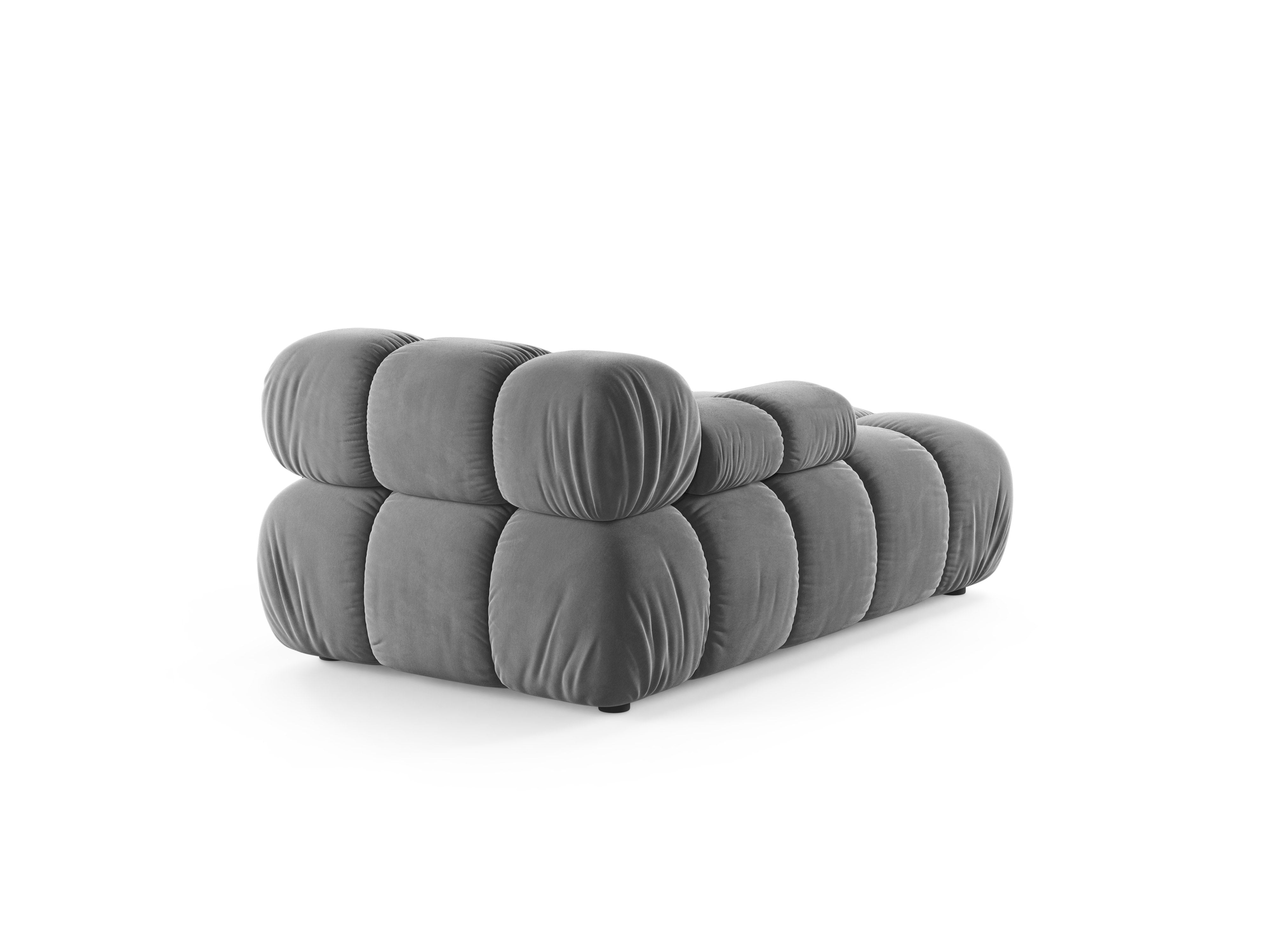 Linker chaise longue BELLIS grijs fluweel