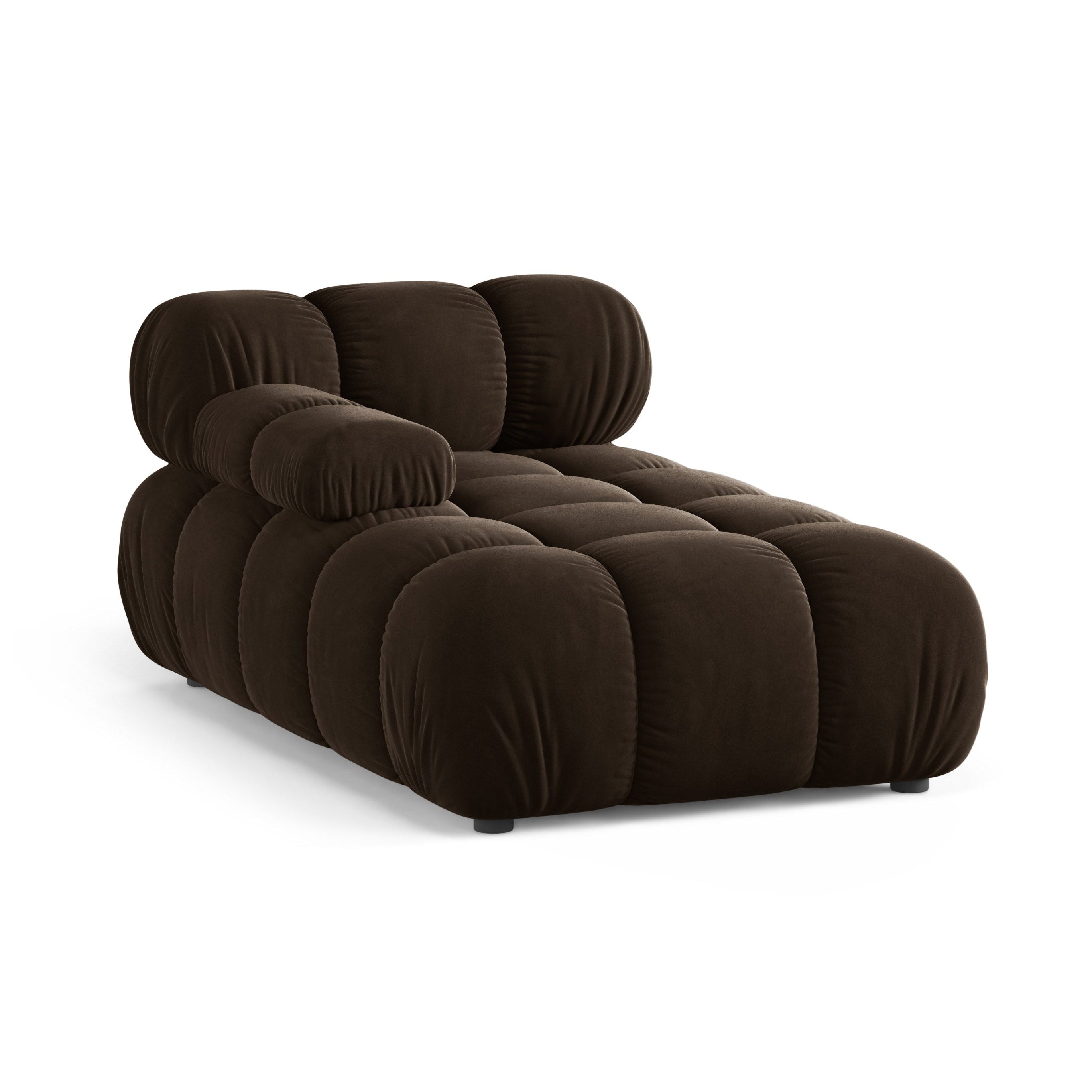 Chocolade linkszijdige fluwelen chaise longue BELLIS