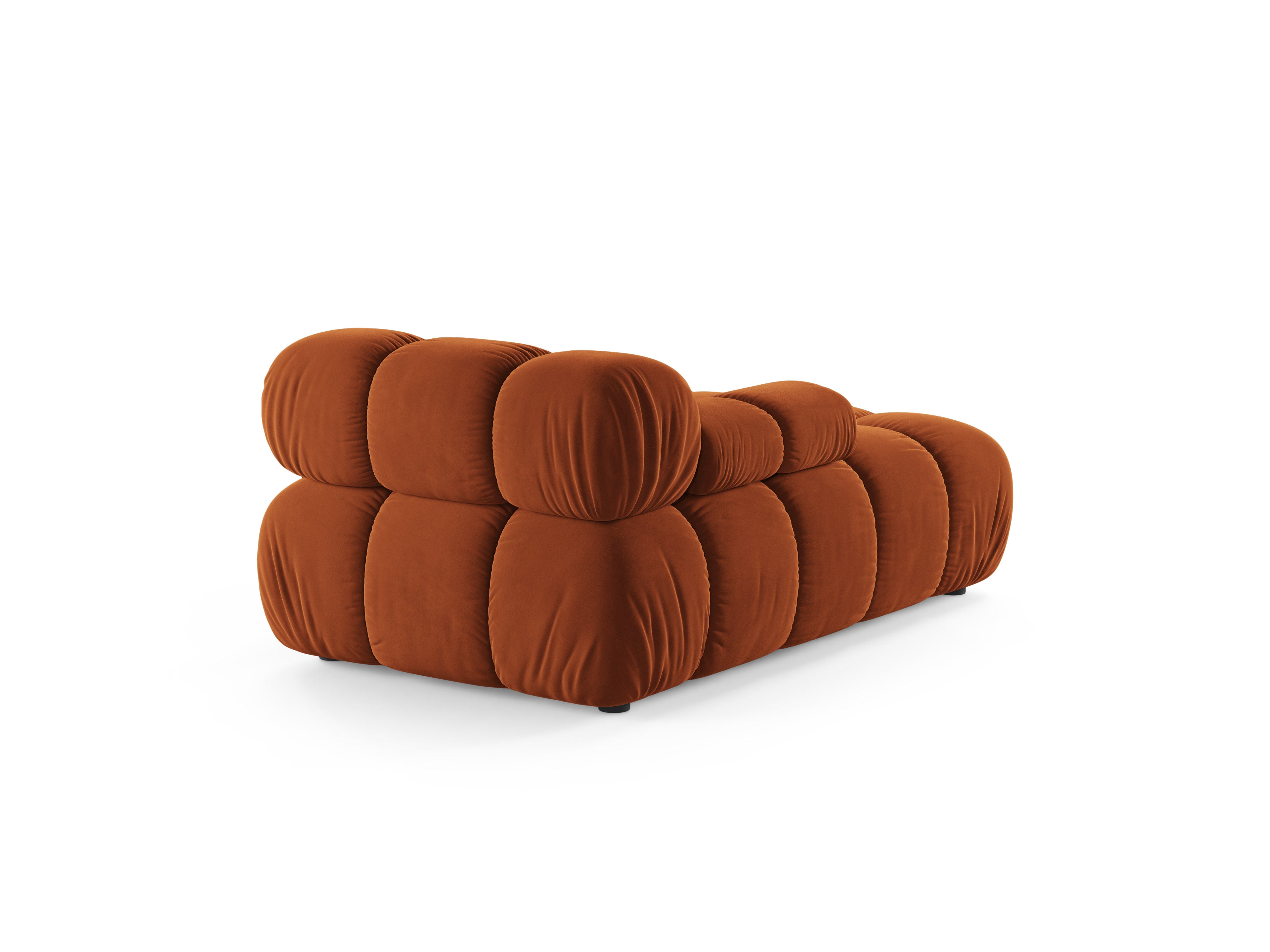Velours ligstoel links BELLIS baksteenrood