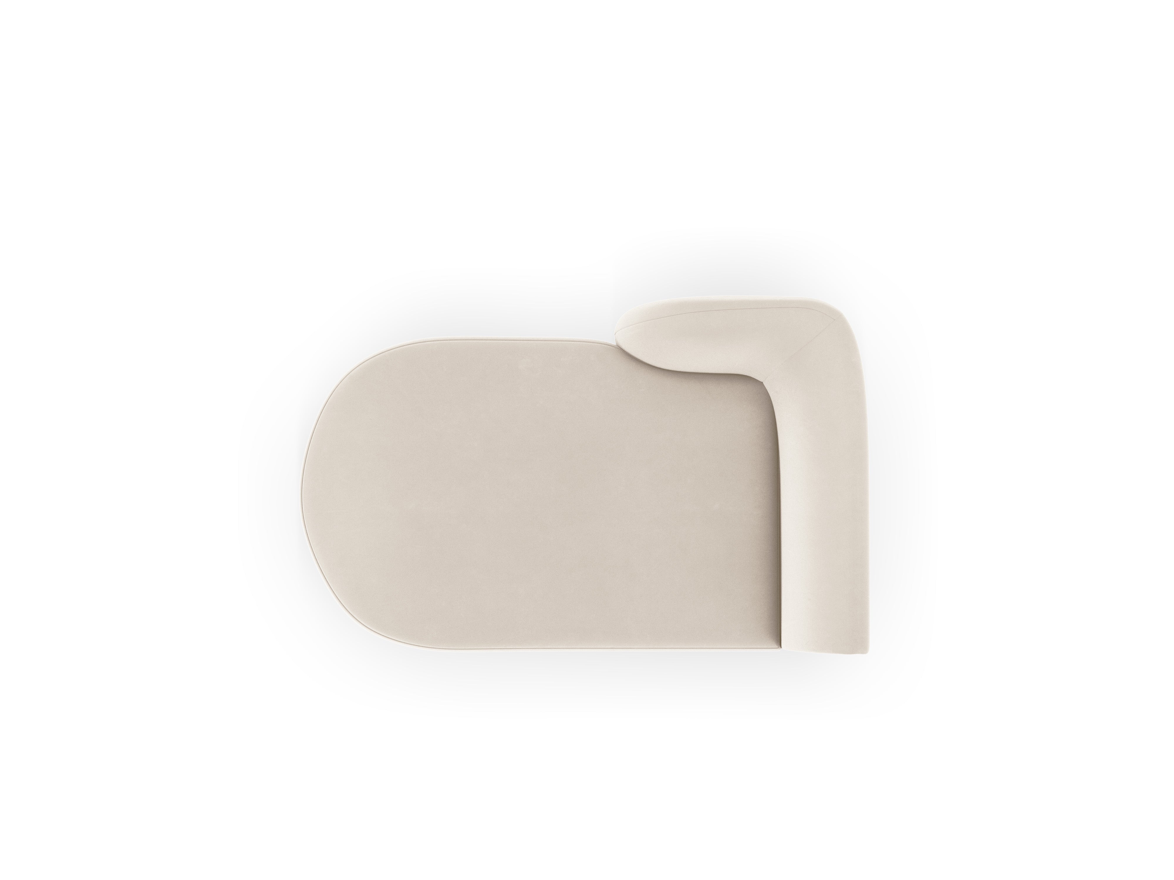 MILEY lichtbeige linkszijdige fluwelen chaise longue