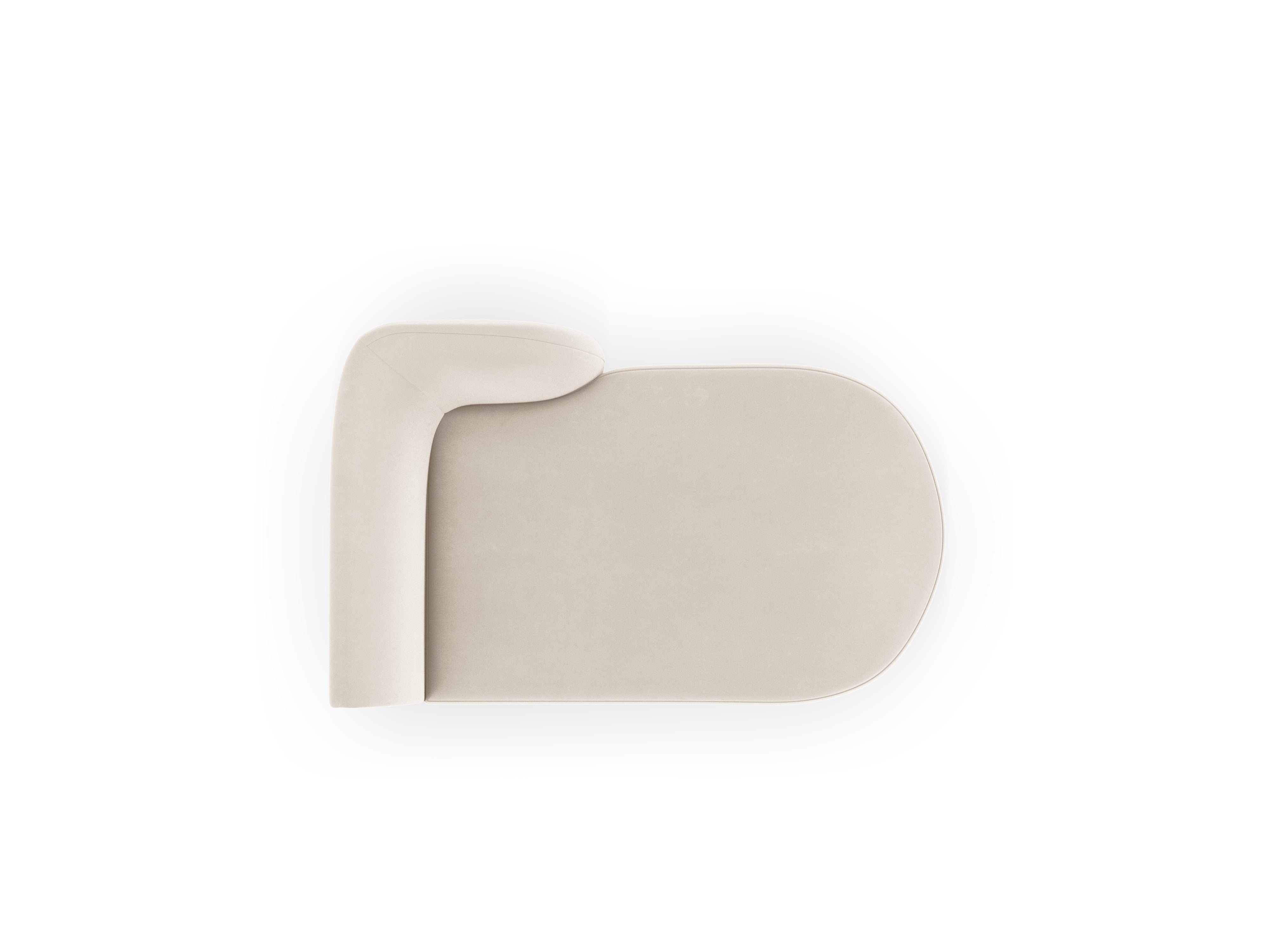 Right-facing velvet chaise longue MILEY light beige