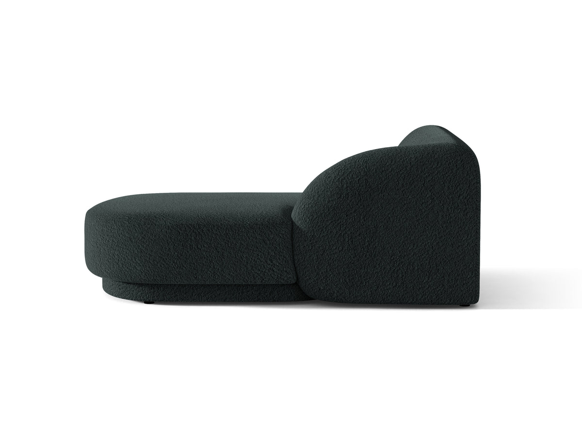 Szezlong prawostronny MILEY czarny boucle – tkanina bouclé