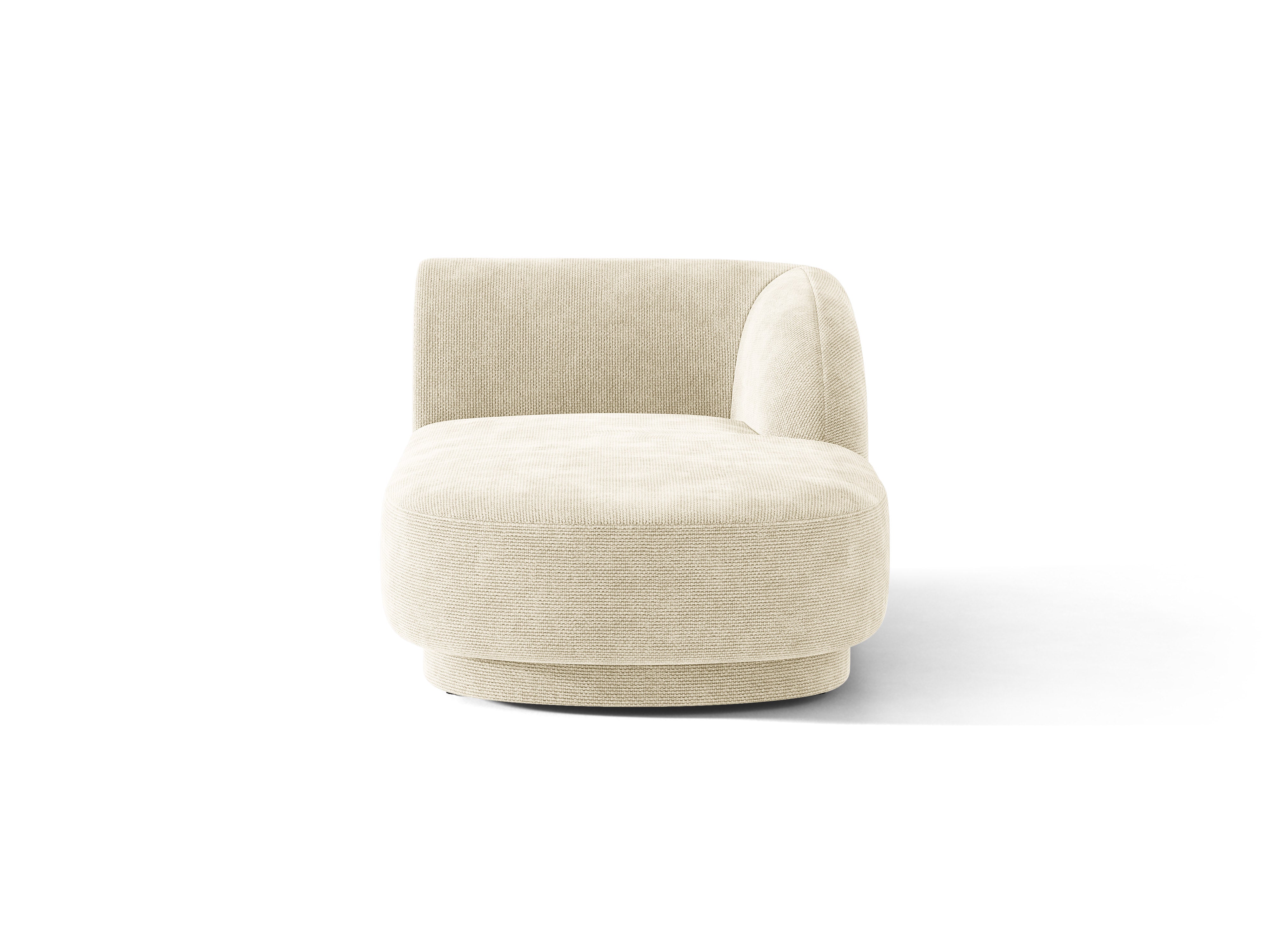 Rechthoekige chaise longue MILEY lichtbeige fluweel