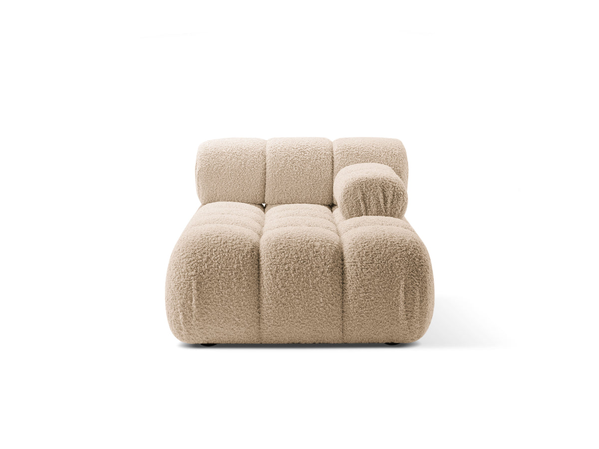 Rechters chaise longue BELLIS in zandkleurige boucle