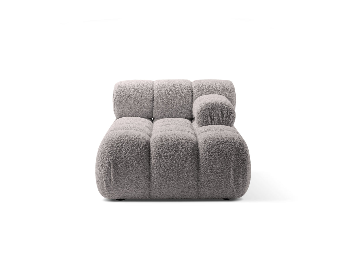 Rechthoekige BELLIS chaise longue in grijze bouclé