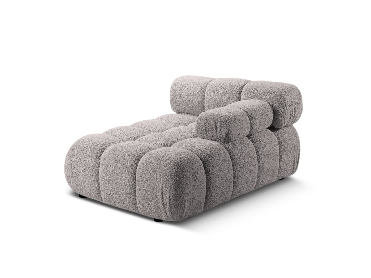 Rechthoekige BELLIS chaise longue in grijze bouclé