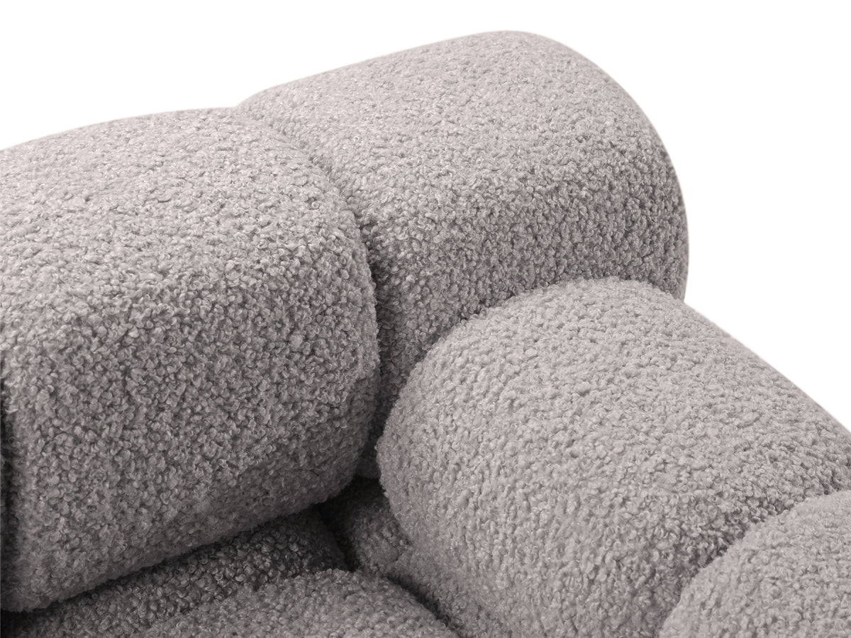 Rechthoekige BELLIS chaise longue in grijze bouclé