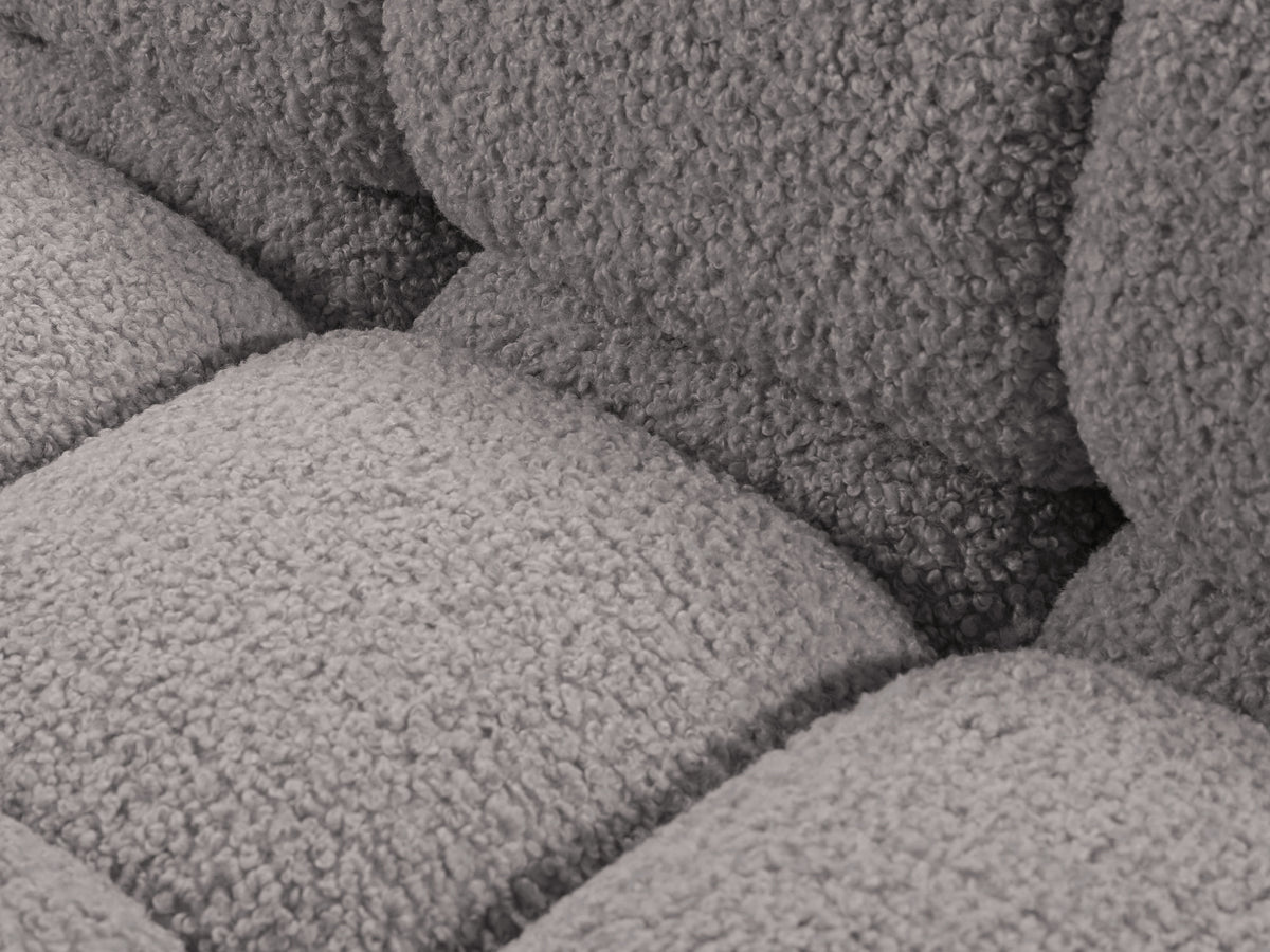 Rechthoekige BELLIS chaise longue in grijze bouclé