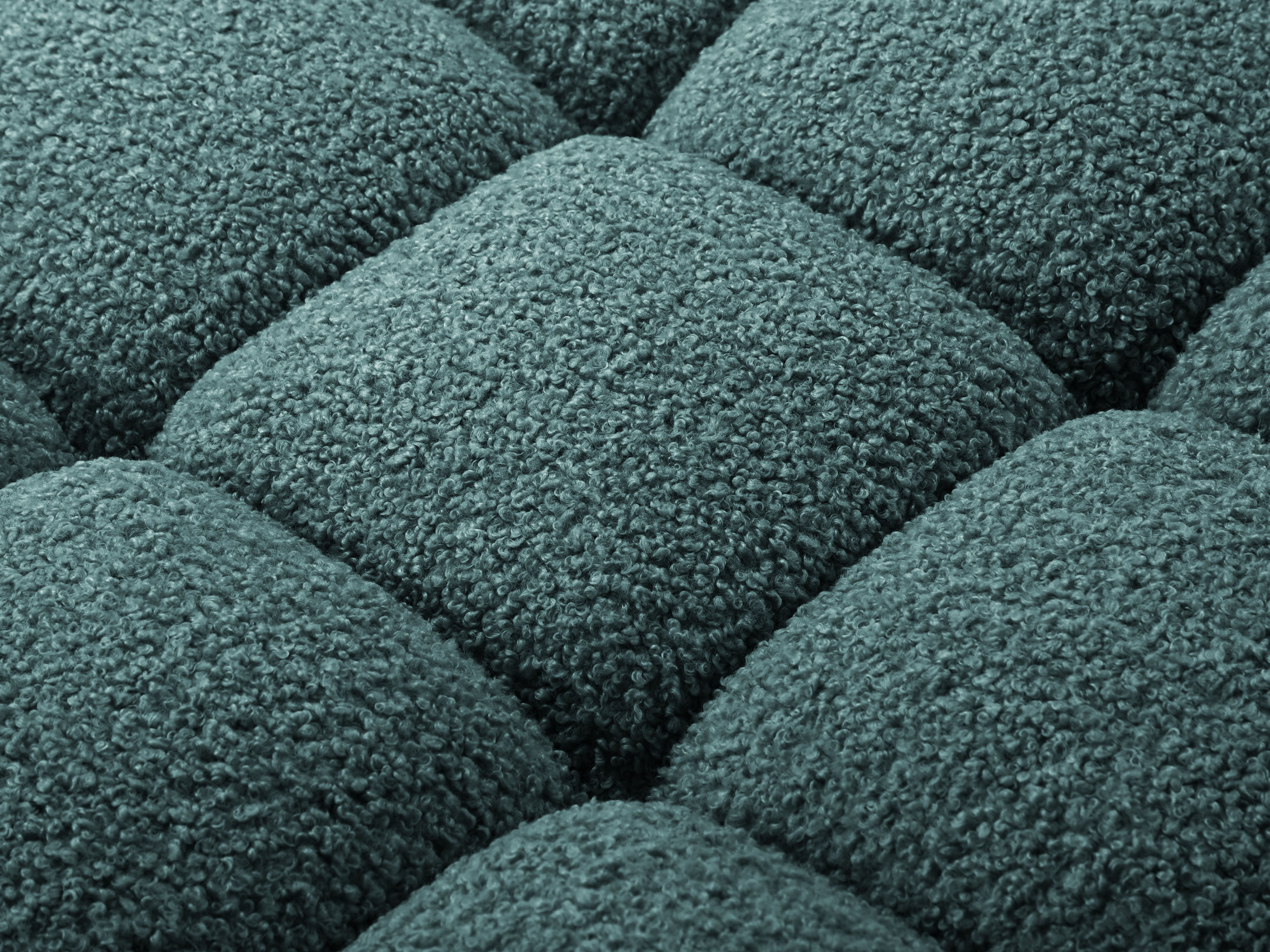 Rechtersidet chaise longue BELLIS in diep petrol boucle