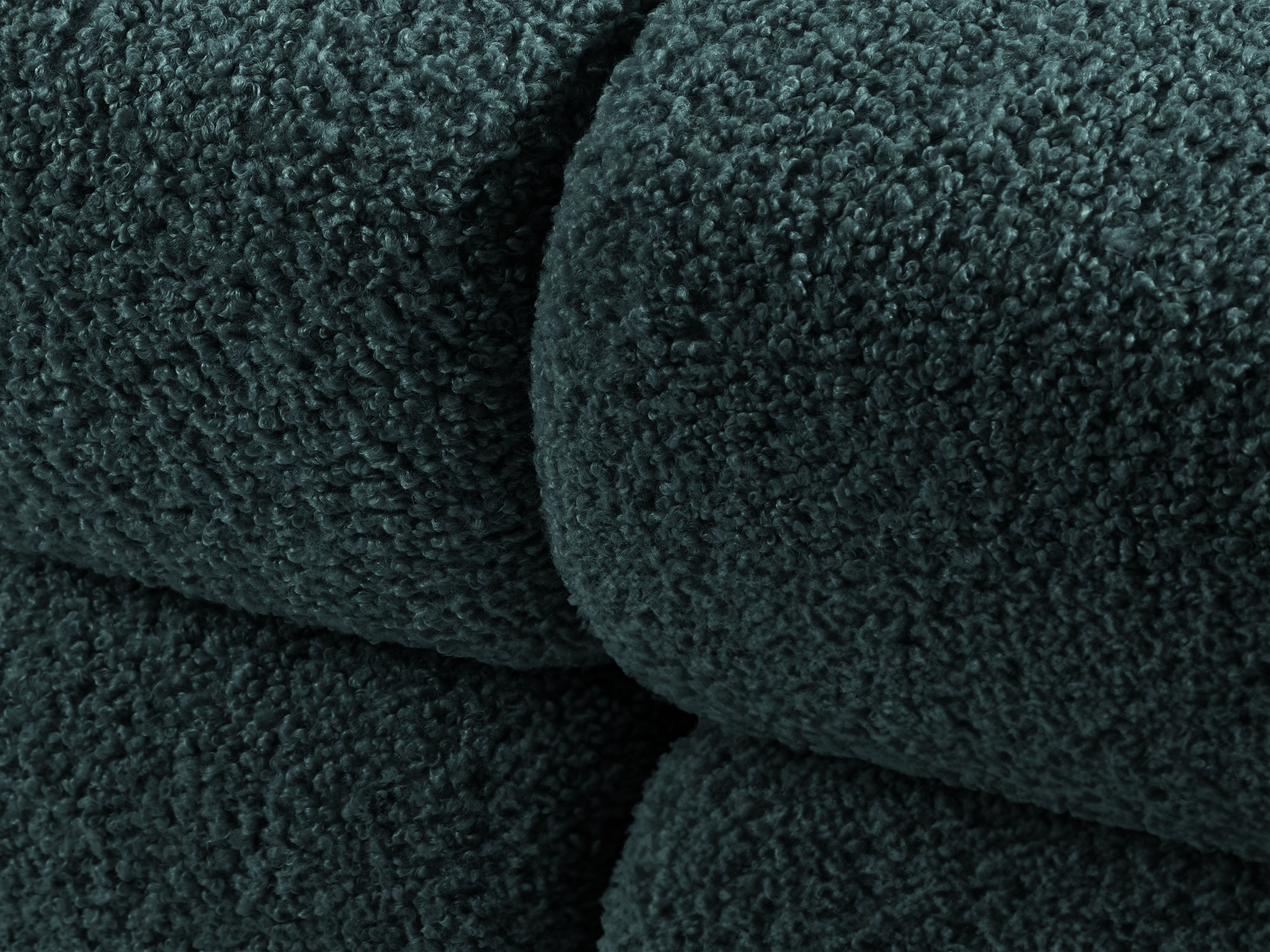 Rechtersidet chaise longue BELLIS in diep petrol boucle