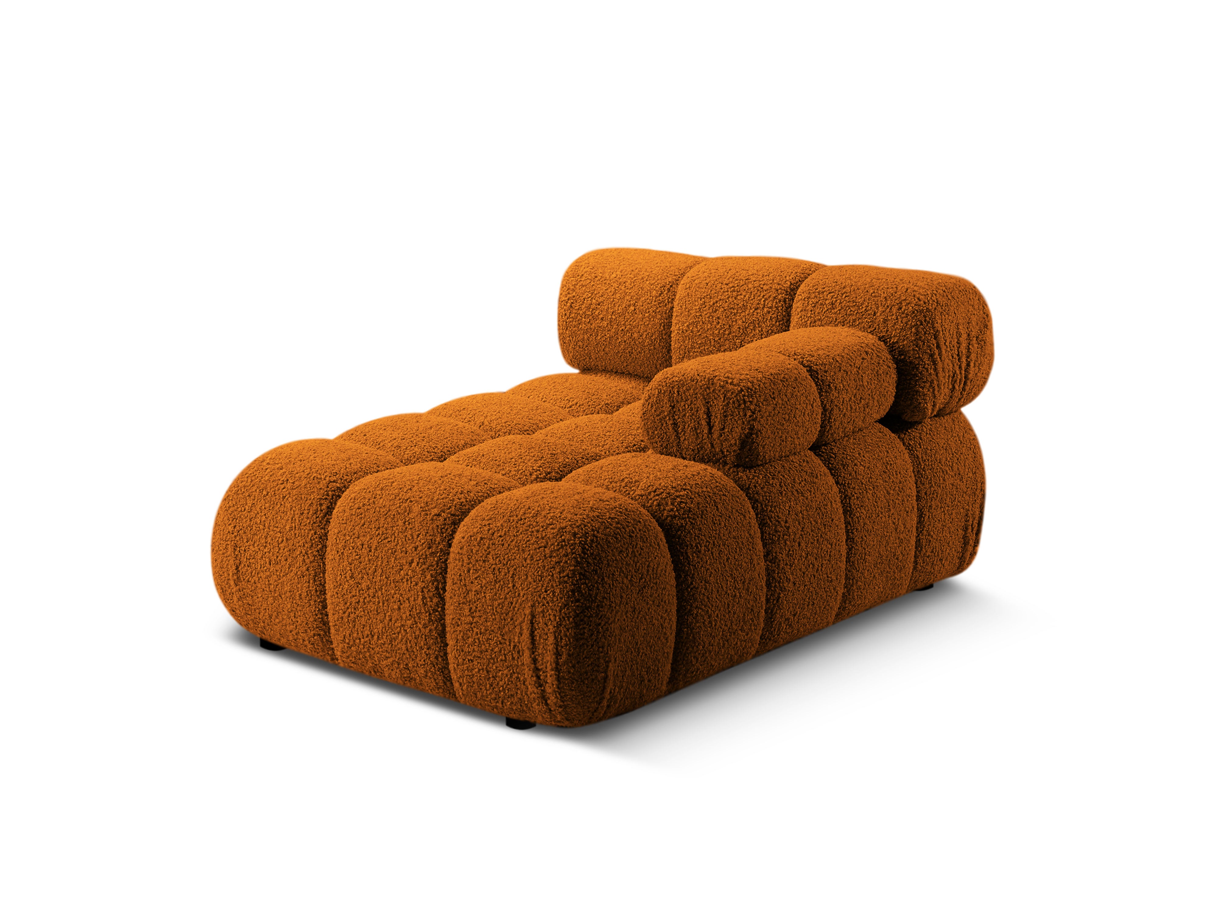 Rechthoekige BELLIS chaise longue in baksteen kleur boucle