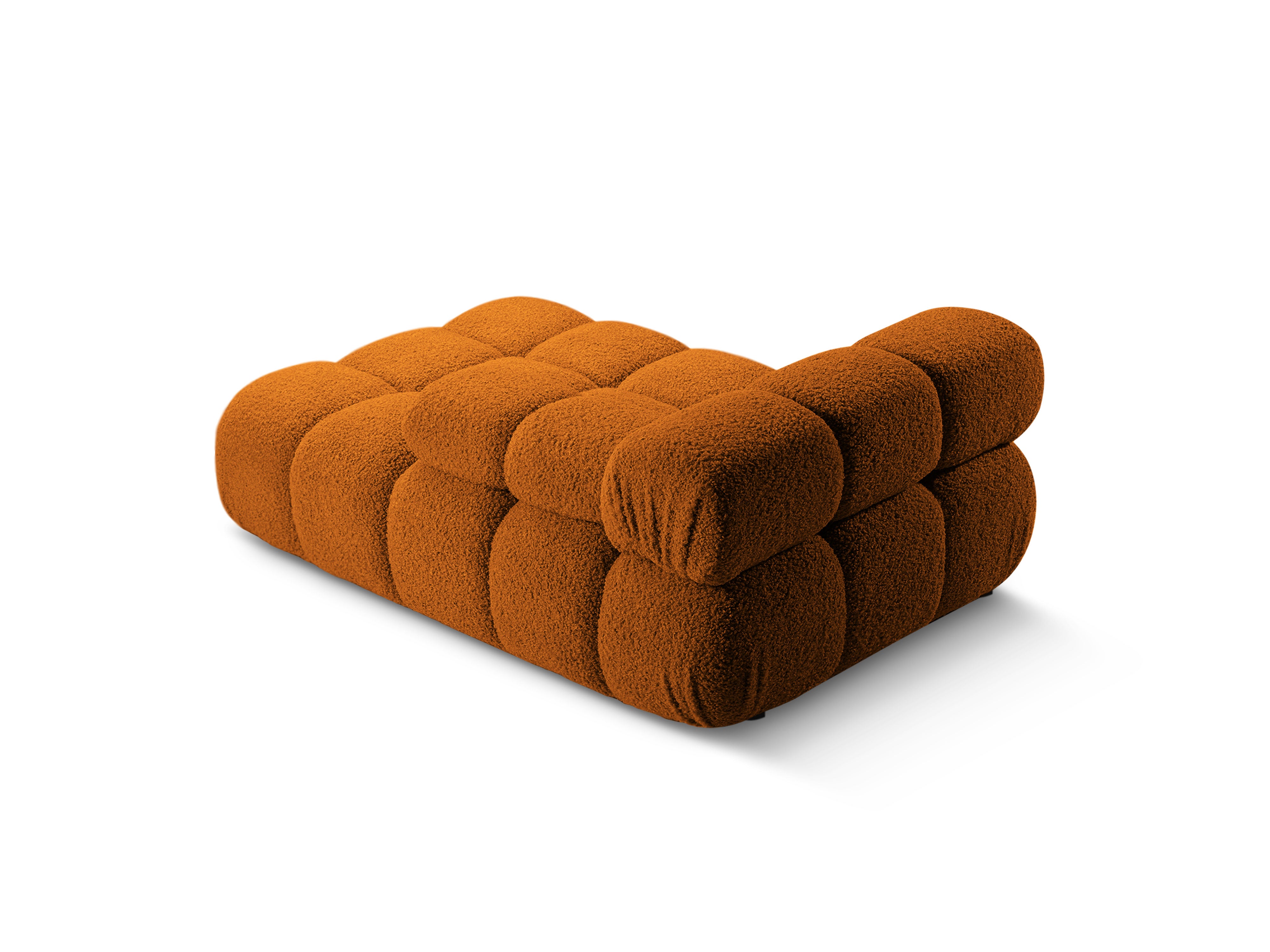 Rechthoekige BELLIS chaise longue in baksteen kleur boucle