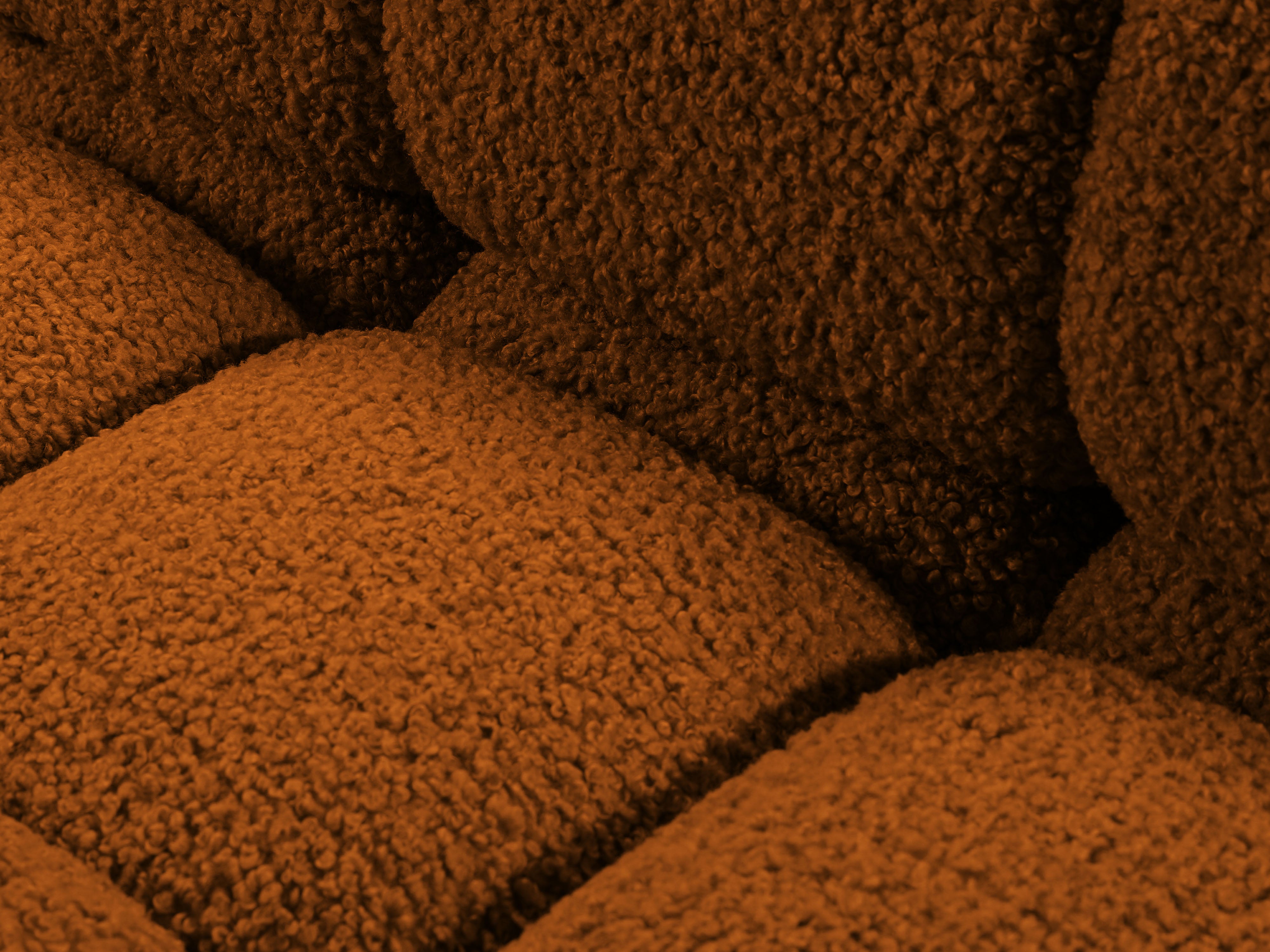 Rechthoekige BELLIS chaise longue in baksteen kleur boucle