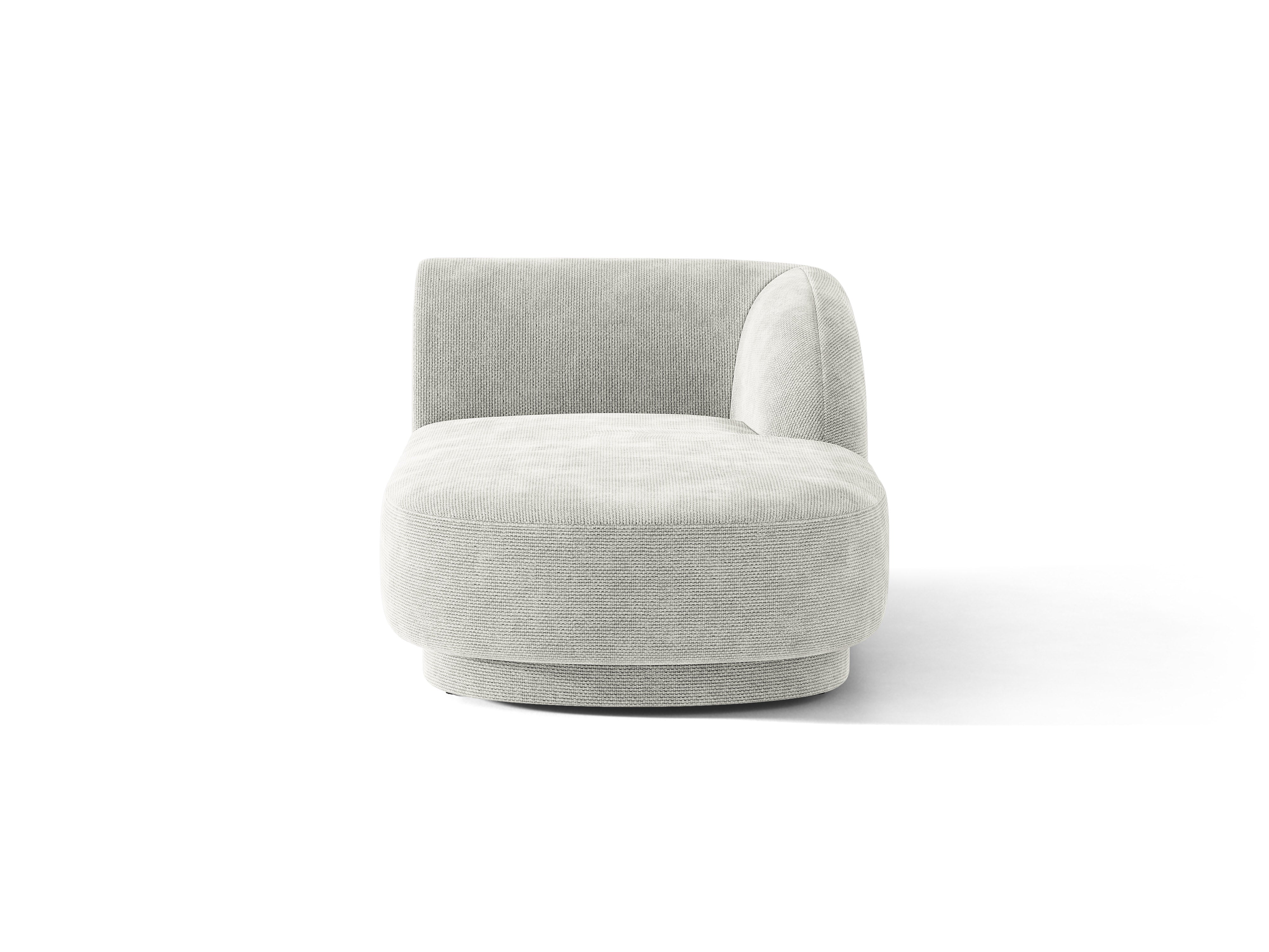 Rechthoekige chaise longue MILEY grijs chenille