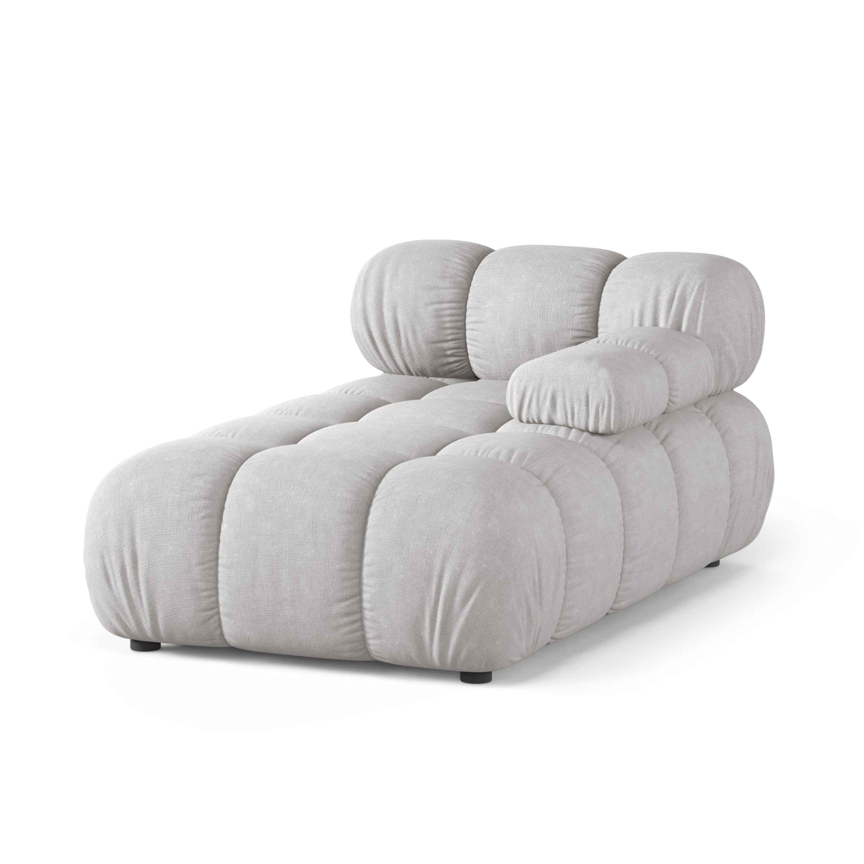 Rechthoekige BELLIS chaise longue in lichtgrijs