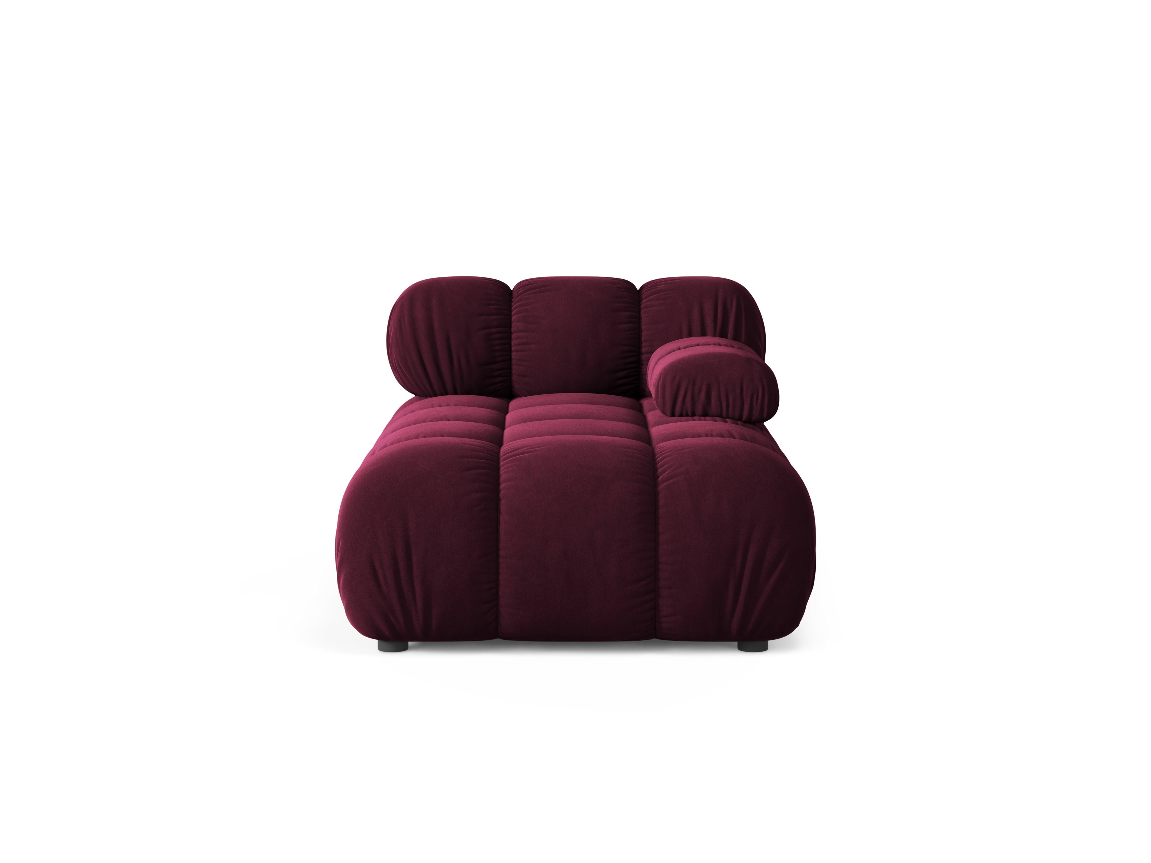 Rechtersidet chaise longue BELLIS bordeaux fluweel