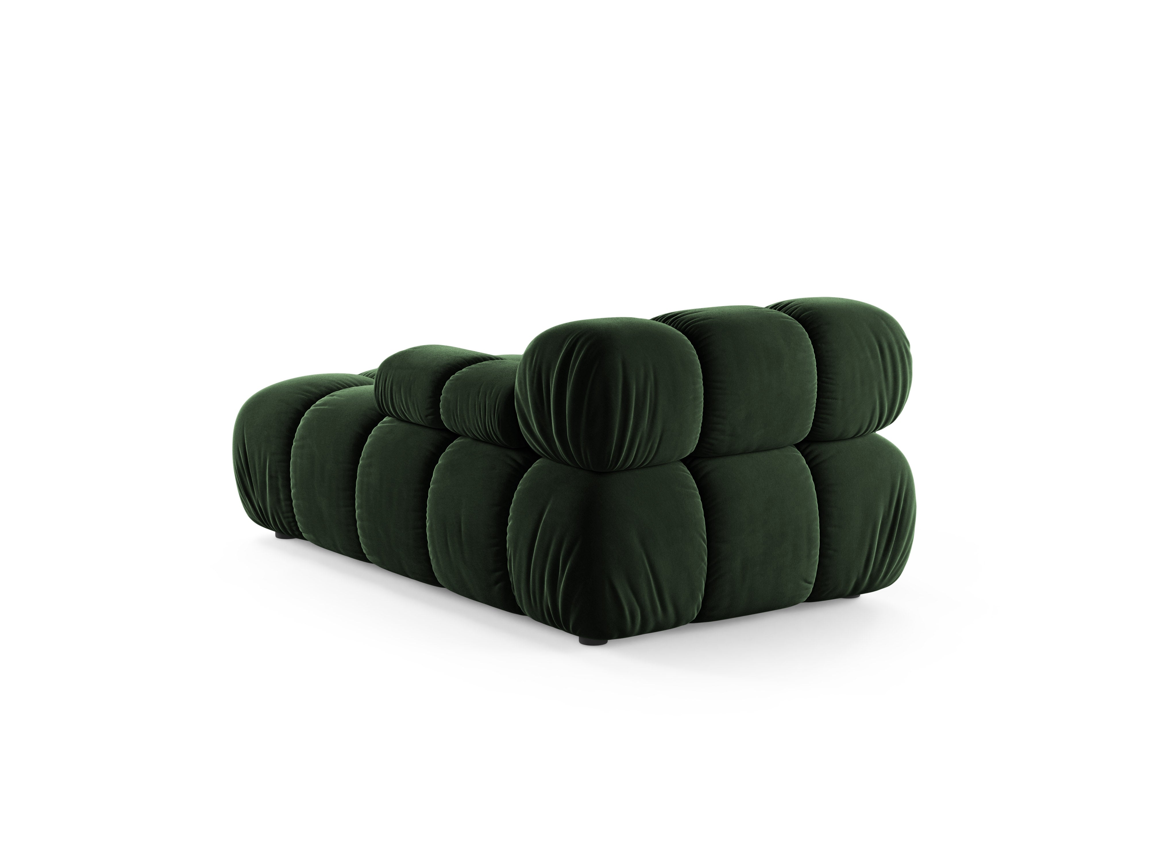 Rechtersidet chaise longue BELLIS in flessengroen velours