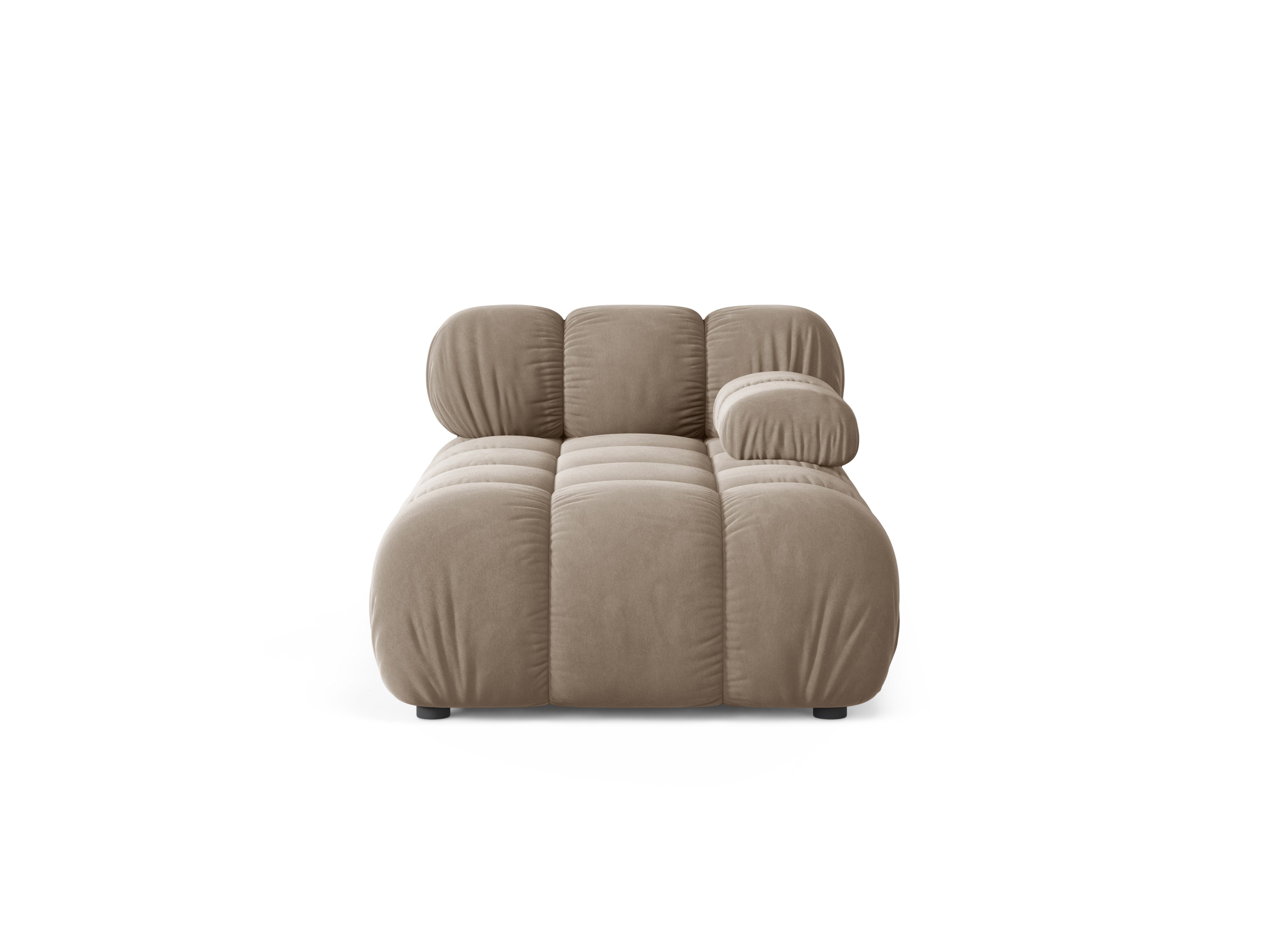 Velours chaise longue rechts BELLIS cappuccino