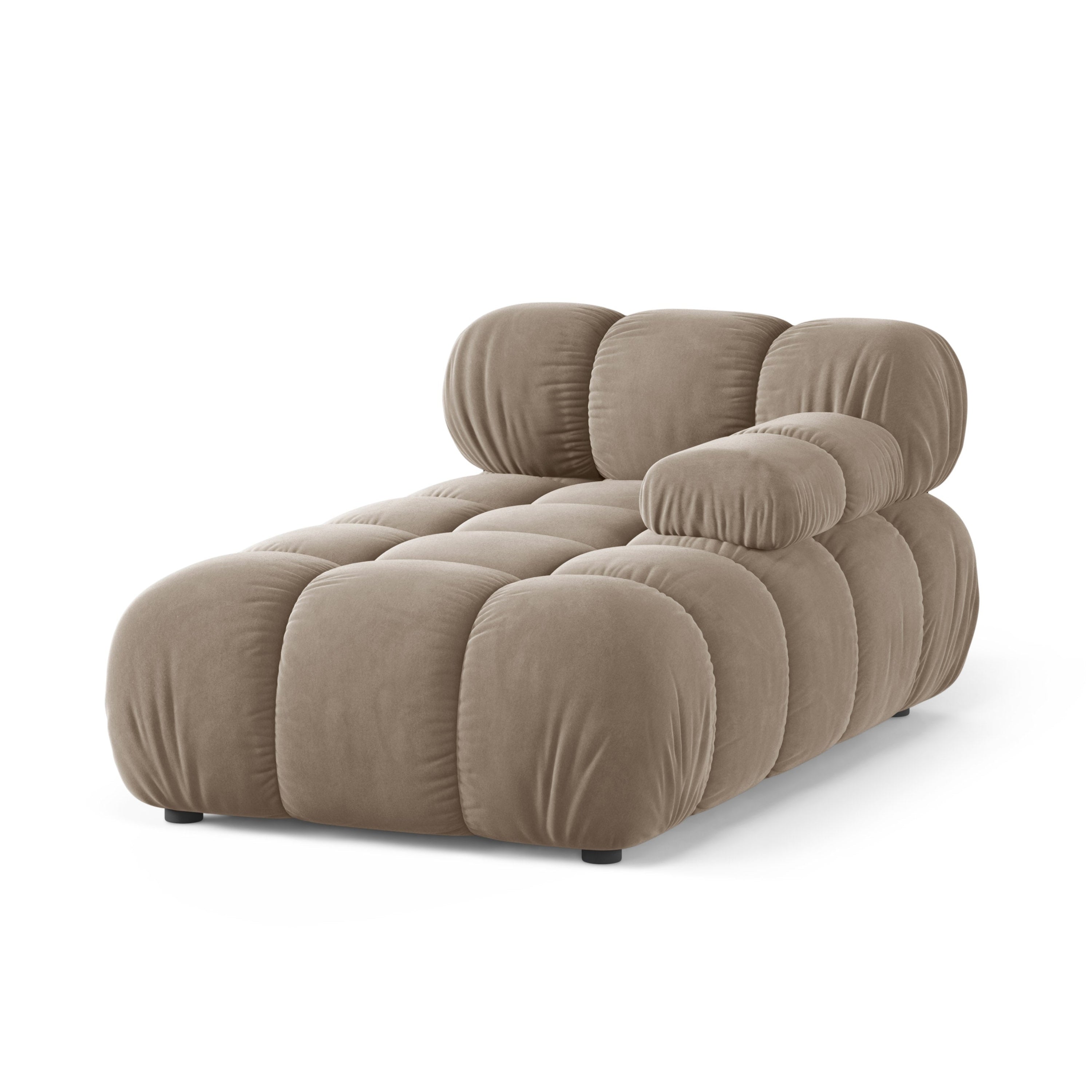Velours chaise longue rechts BELLIS cappuccino