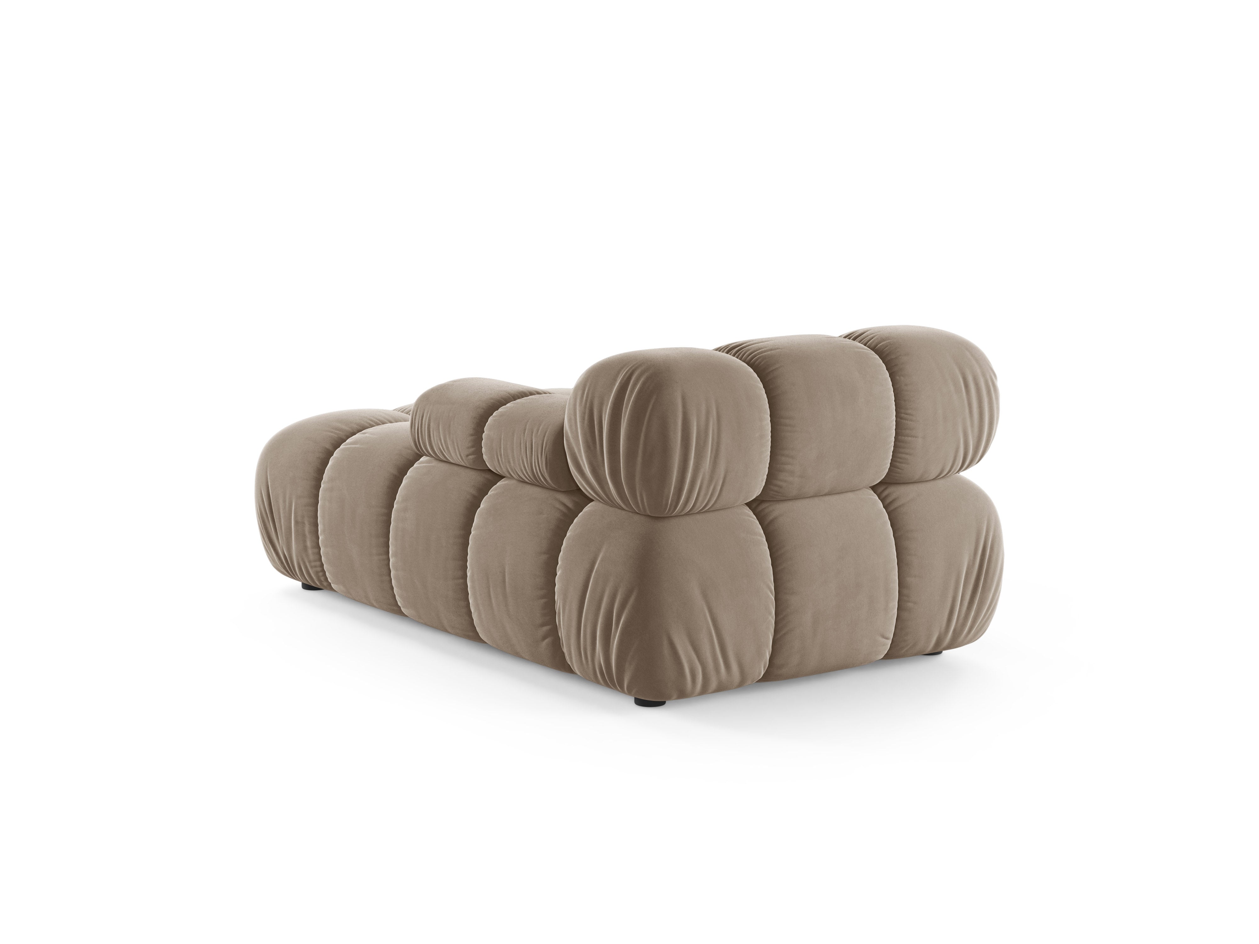 Velours chaise longue rechts BELLIS cappuccino