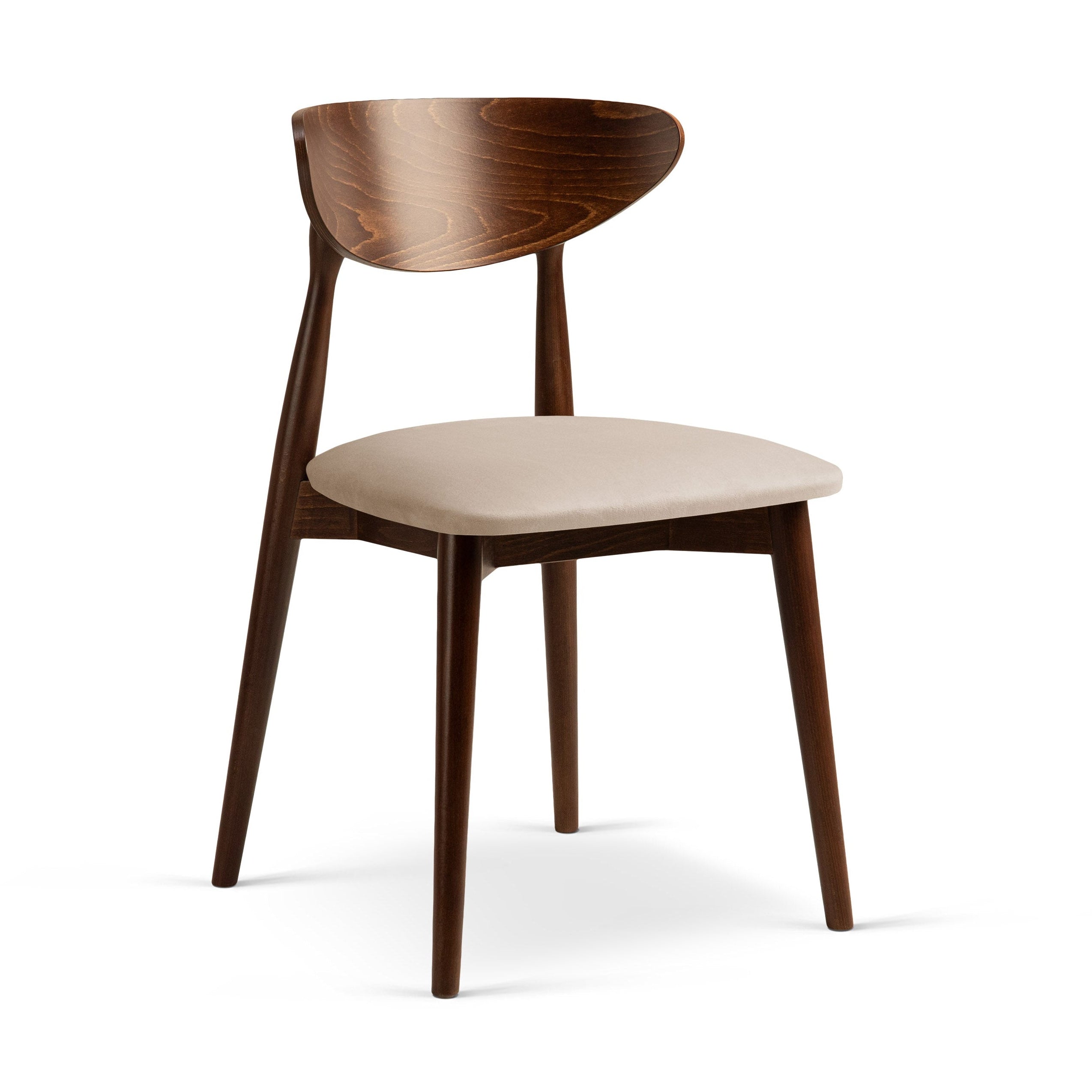 Stuhl LEON mandelbeige Samt