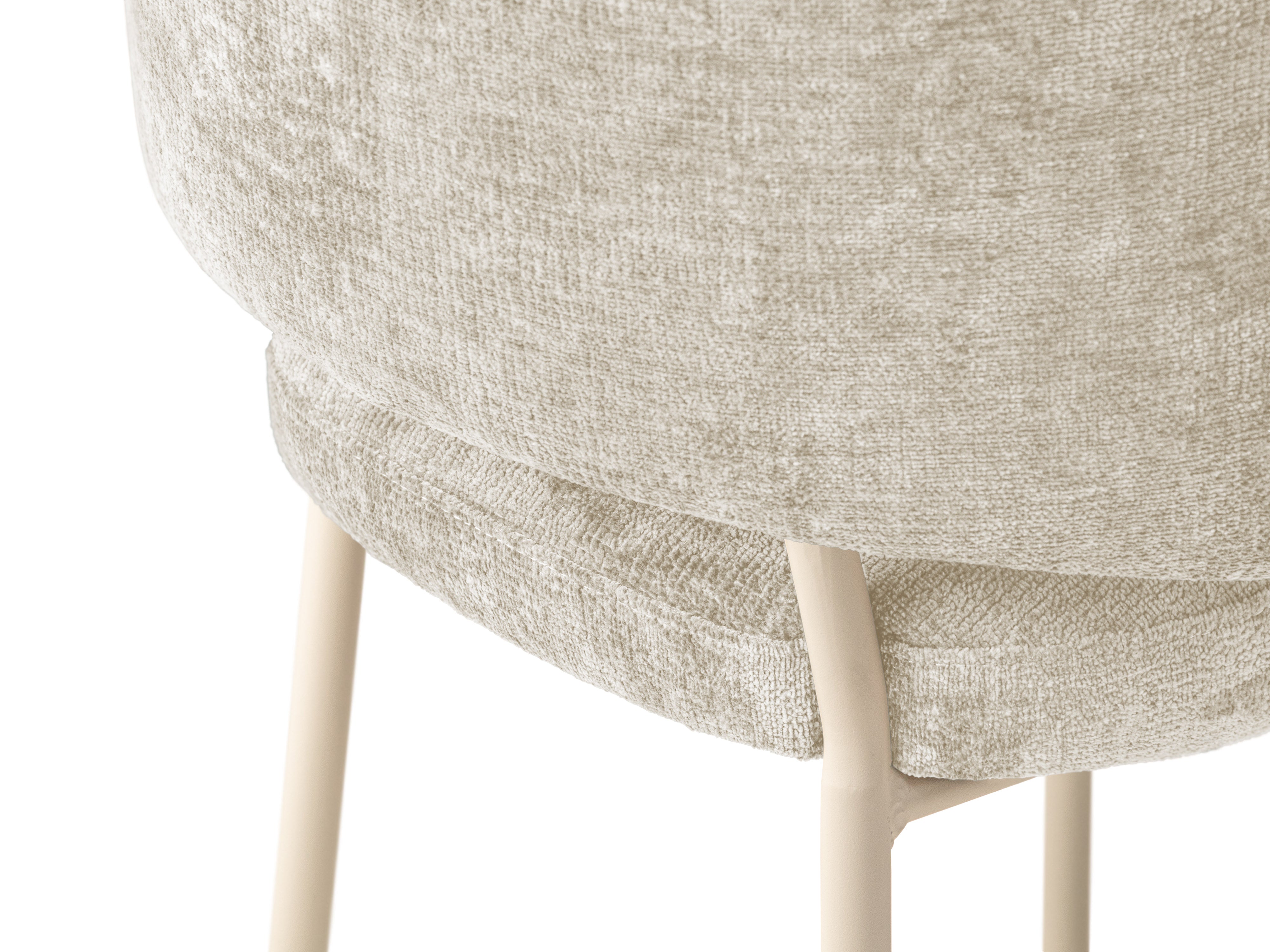 Stoel DORA lichtbeige chenille met beige basis