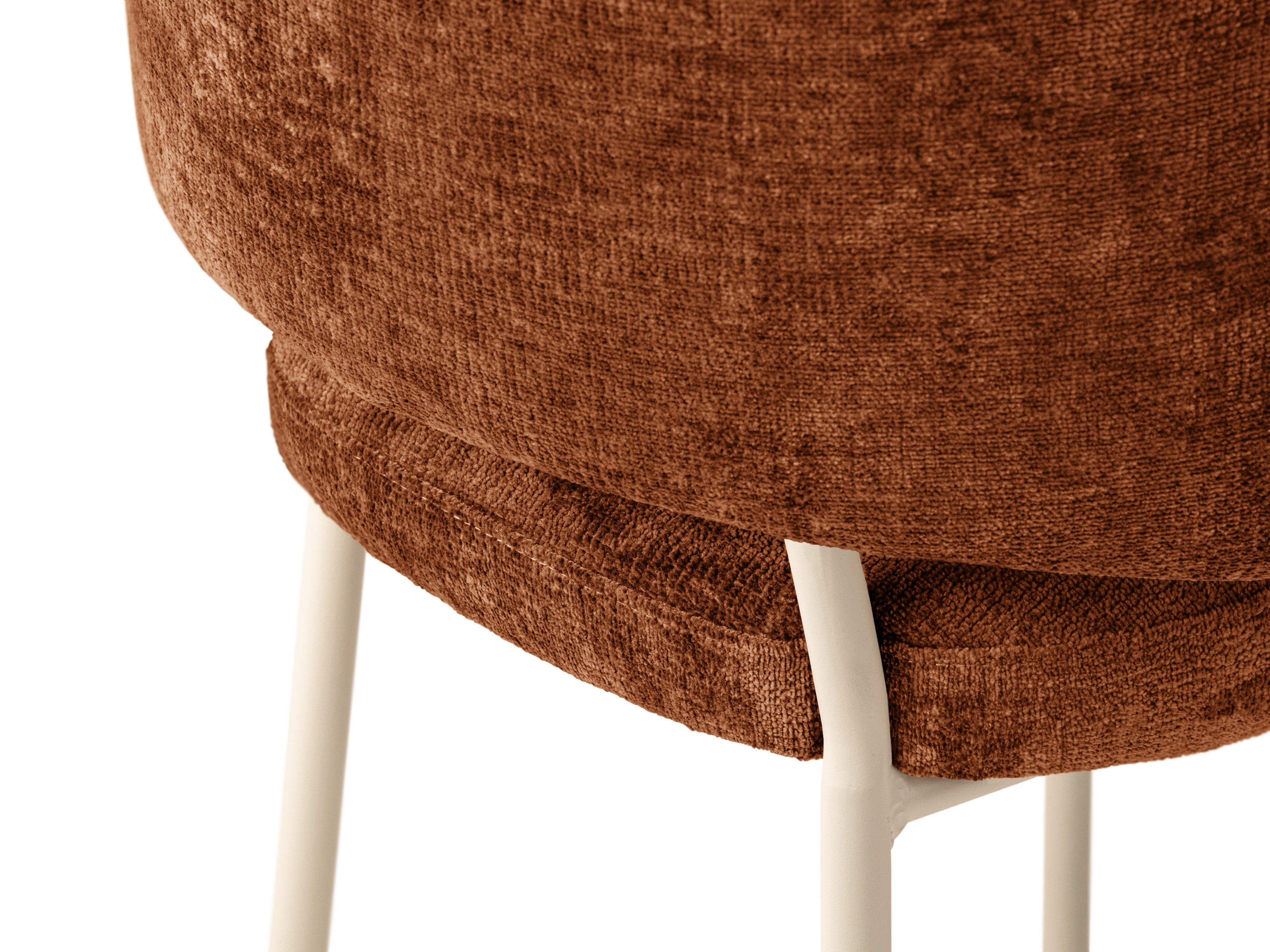 Stoel DORA terracotta chenille met beige basis